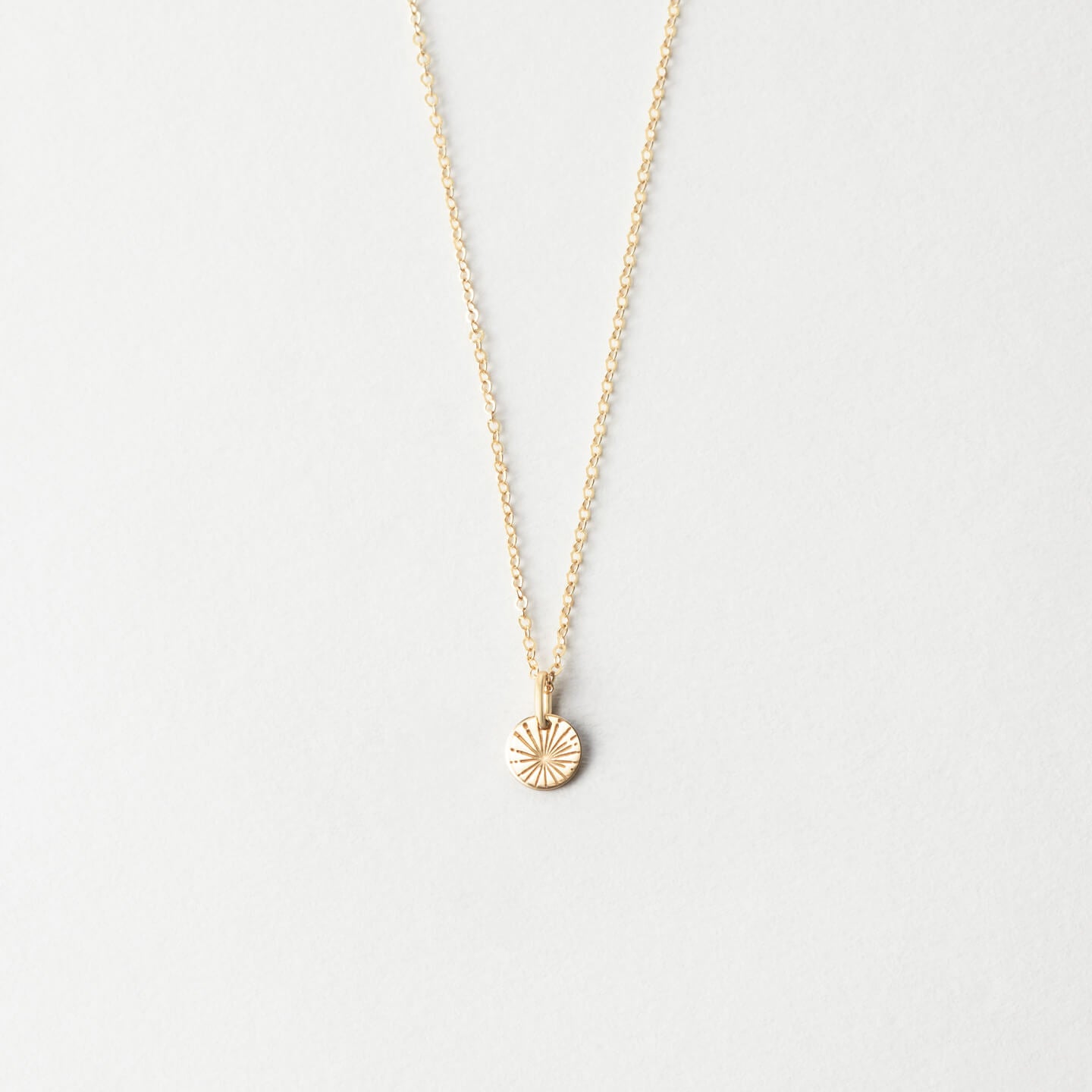 Dandelion Necklace in 14k solid Gold / Dainty Flower 2024 Pendant / Minimal Starburst Gift