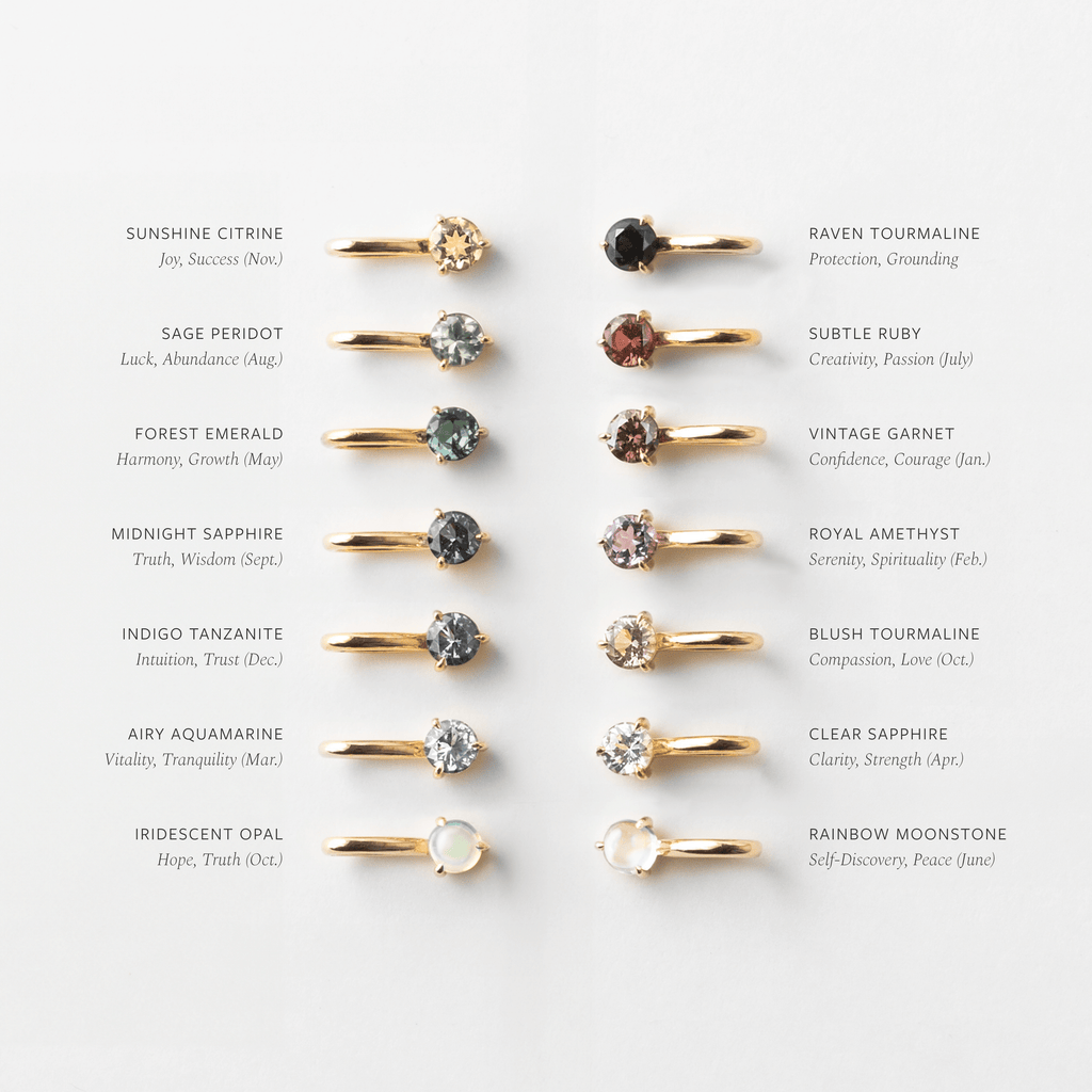 Solid Gold Kindred Birthstone Necklace