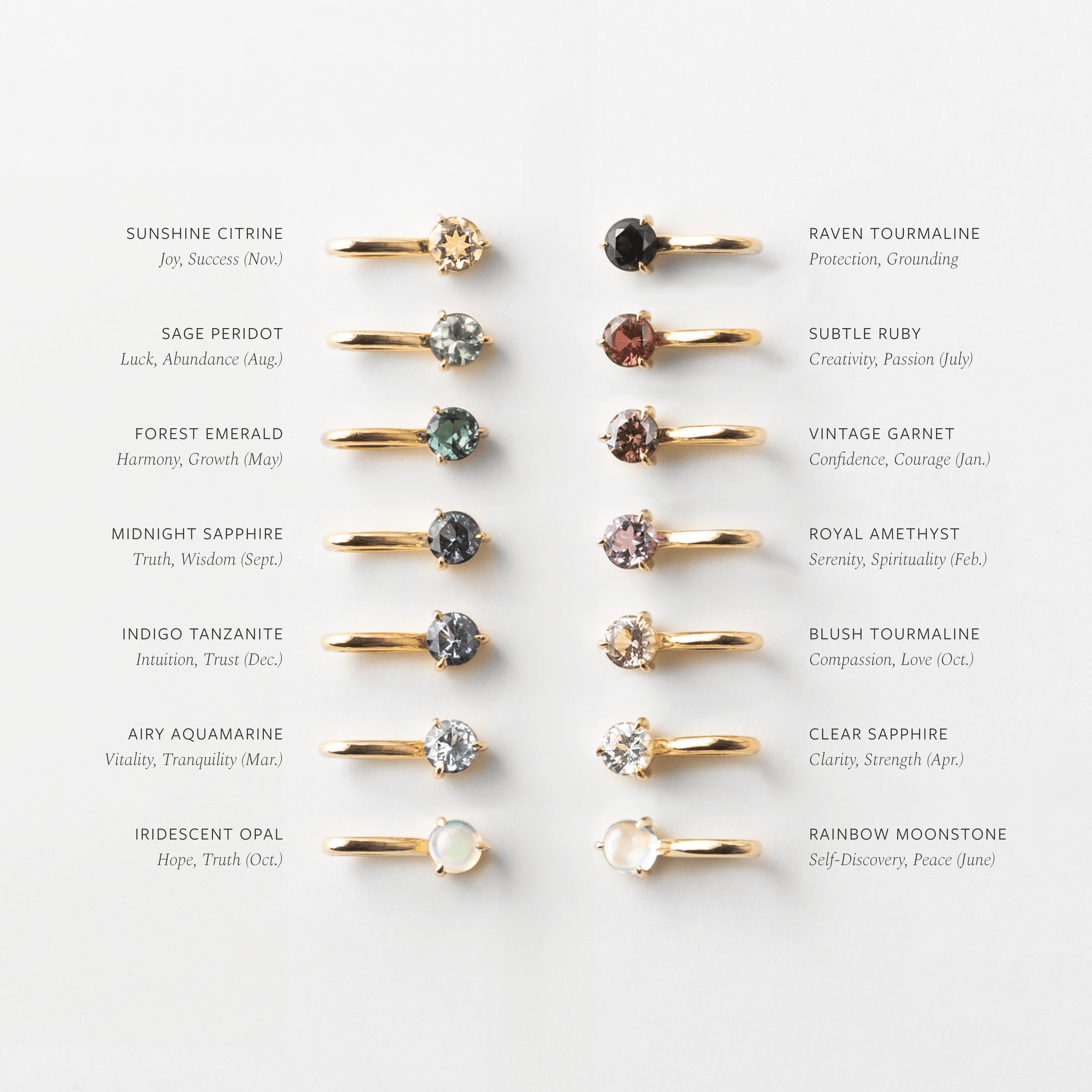 Solid Gold Kindred Birthstone Necklace