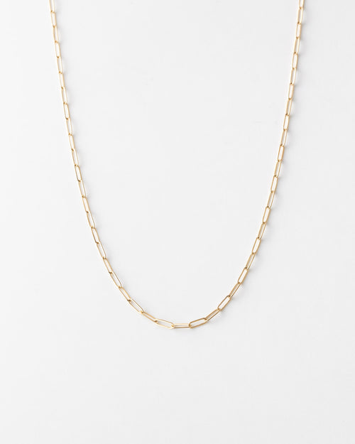 Solid Gold Dainty Paperclip Chain