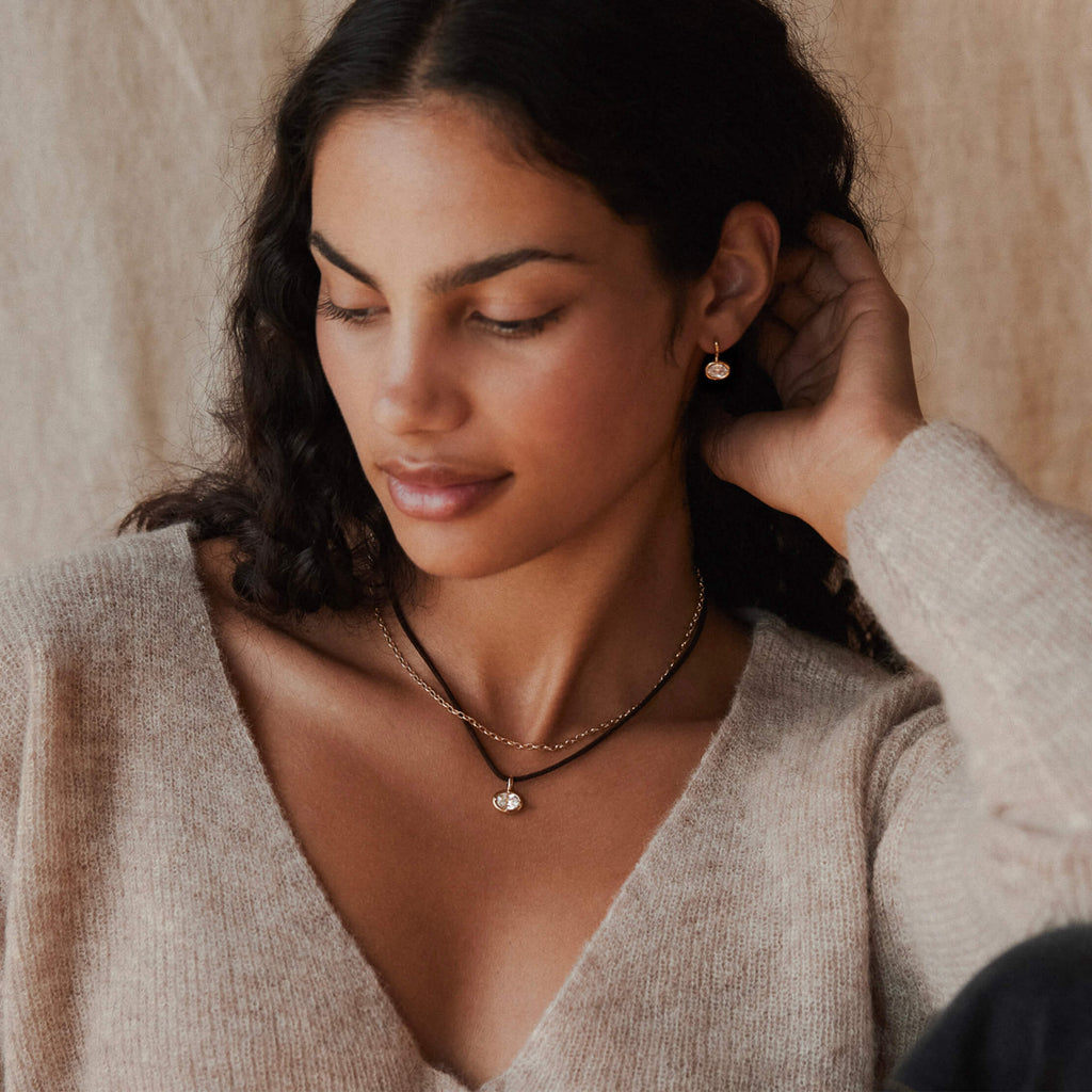 Medallion White Sapphire Earrings