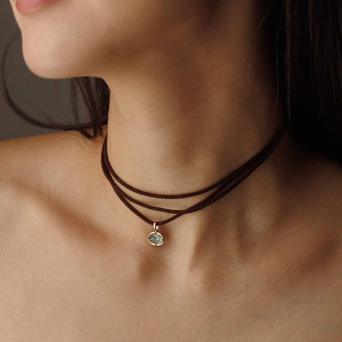 Medallion & Suede Cord Necklace