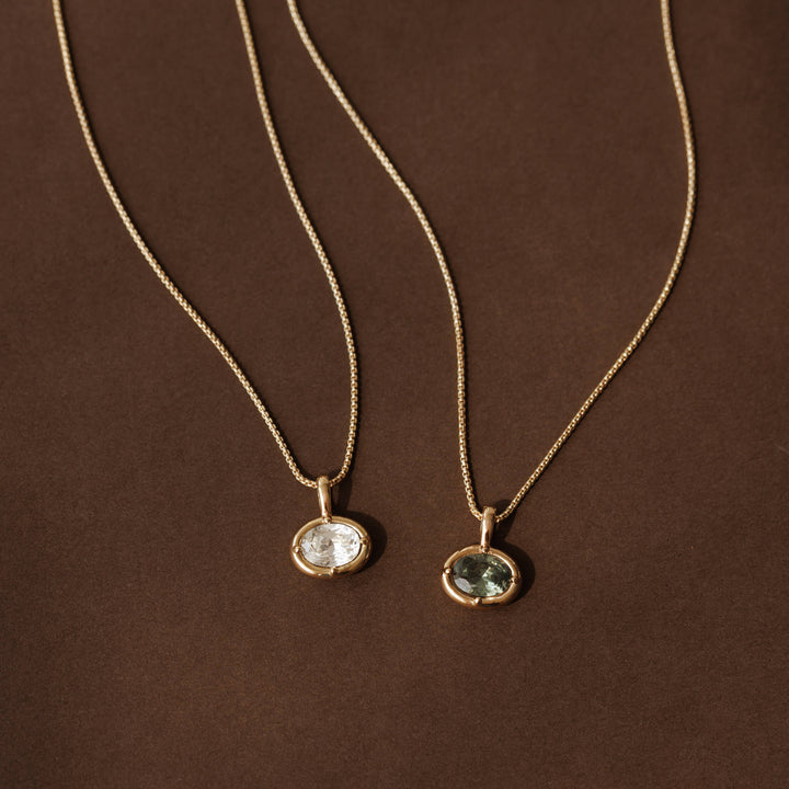 Medallion White Sapphire Necklace