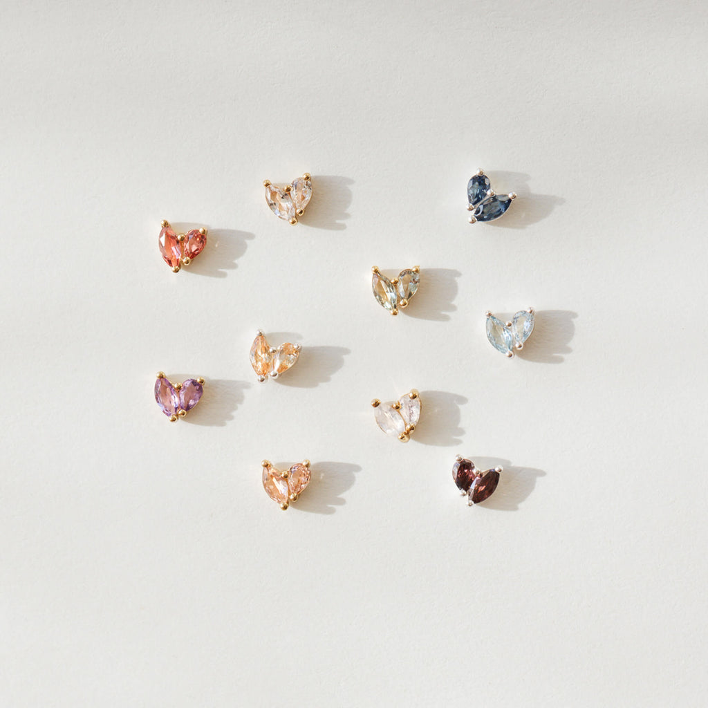Aura Birthstone Marquise Studs