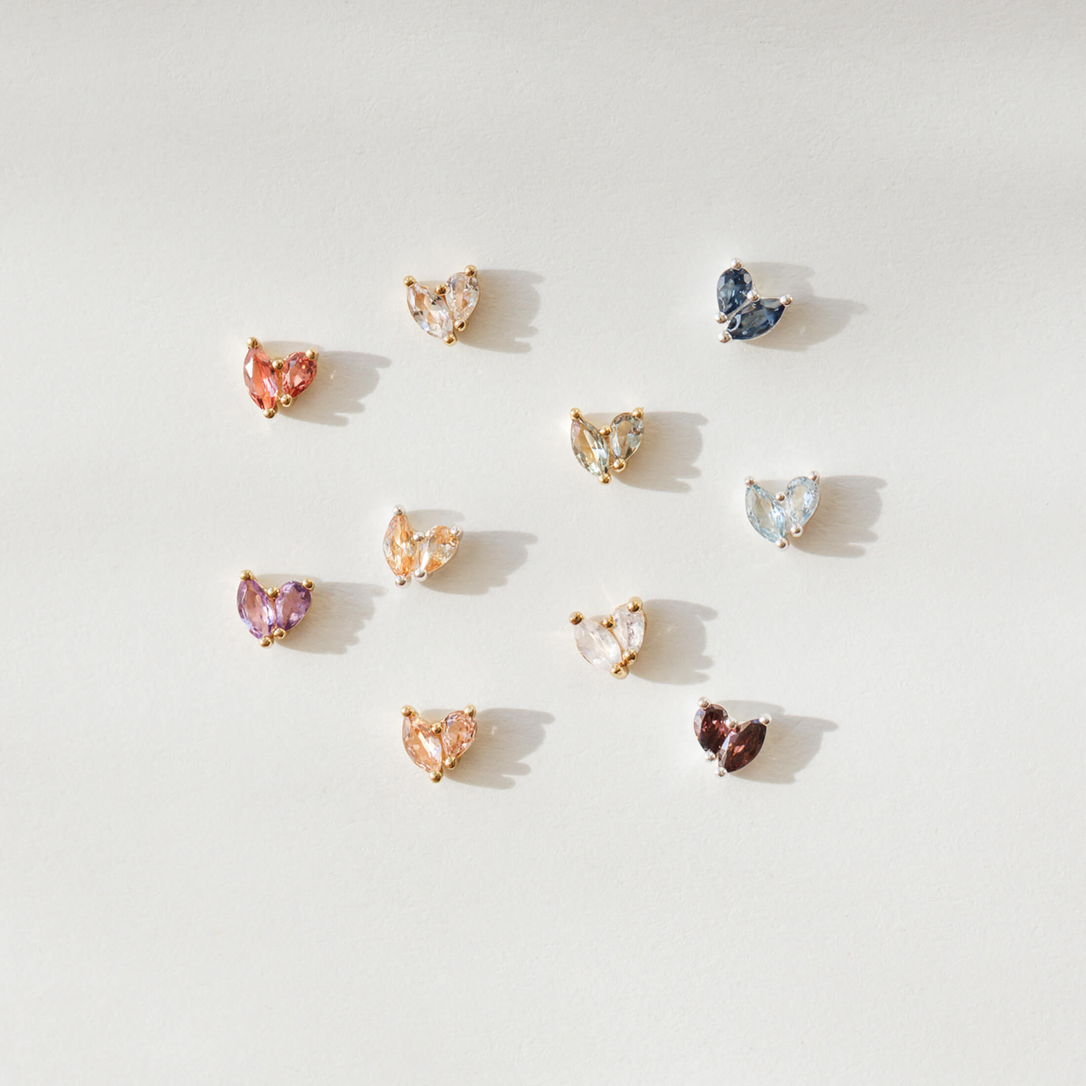 Aura Birthstone Marquise Studs