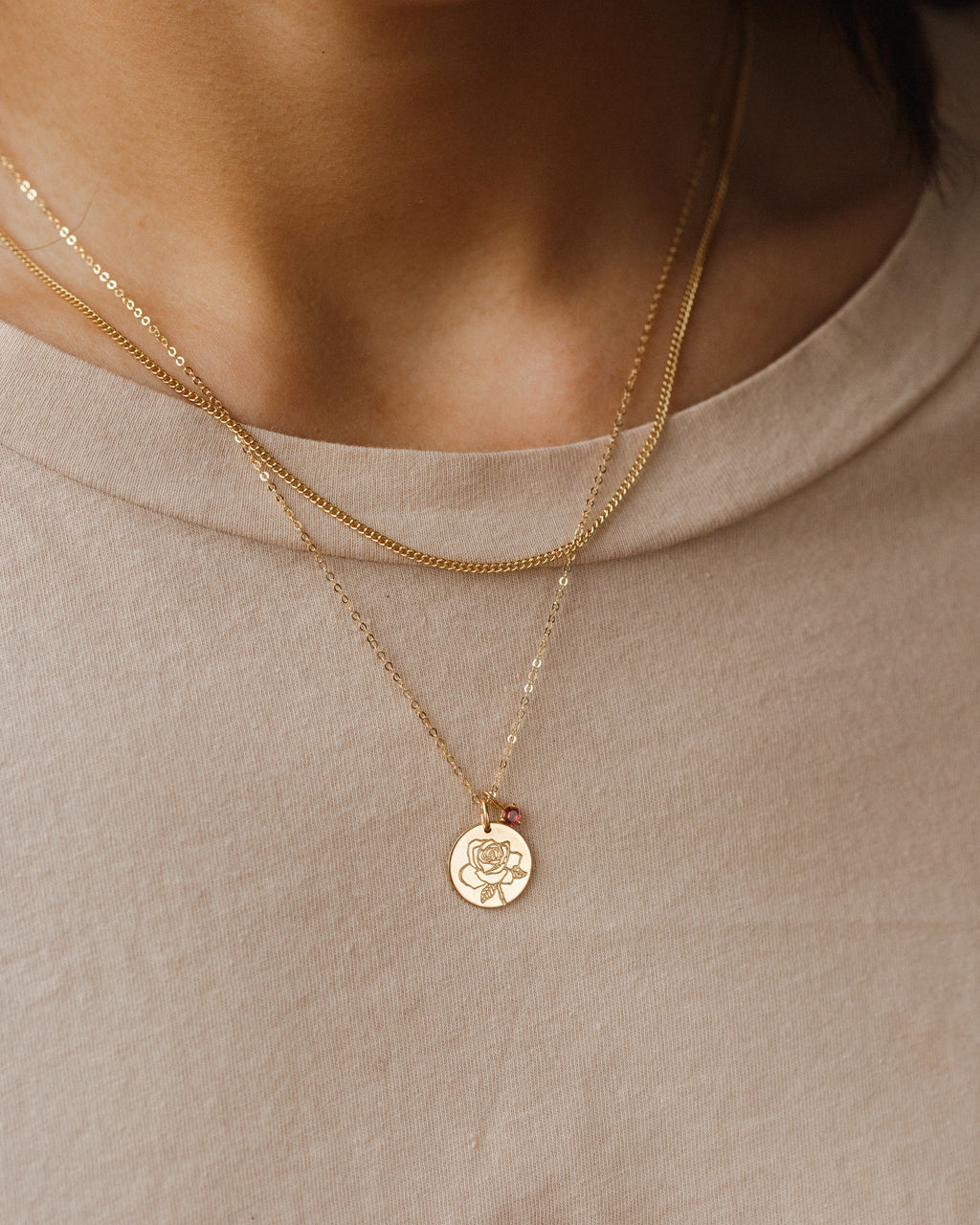 Solid Gold Kindred Birthstone Necklace