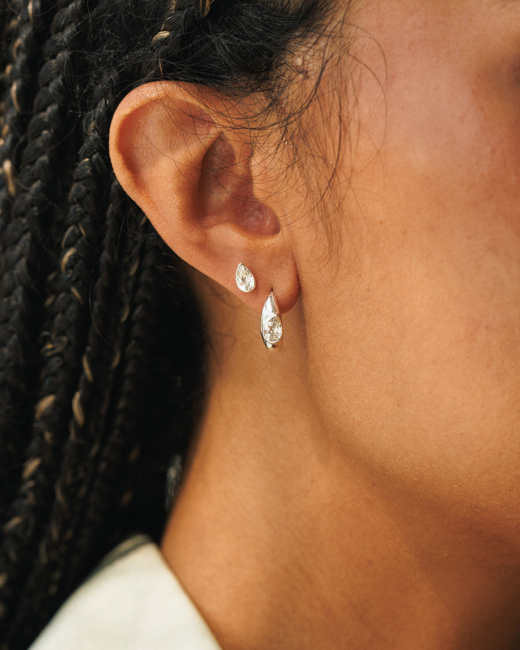 White Sapphire Zephyr Studs