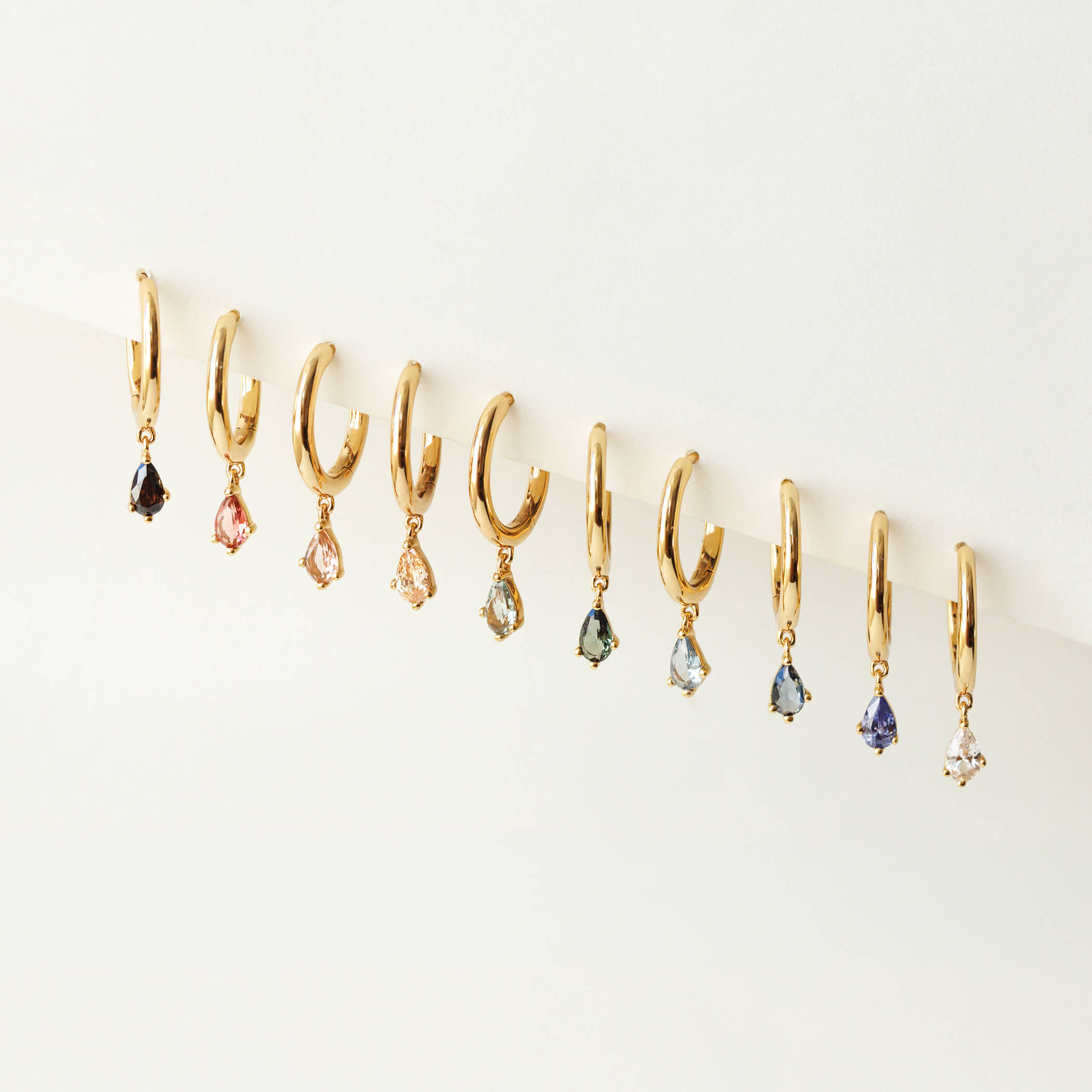 Aura Birthstone Drop Hoops