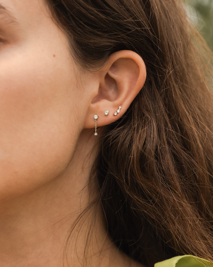 Stargazer White Sapphire Stud Set