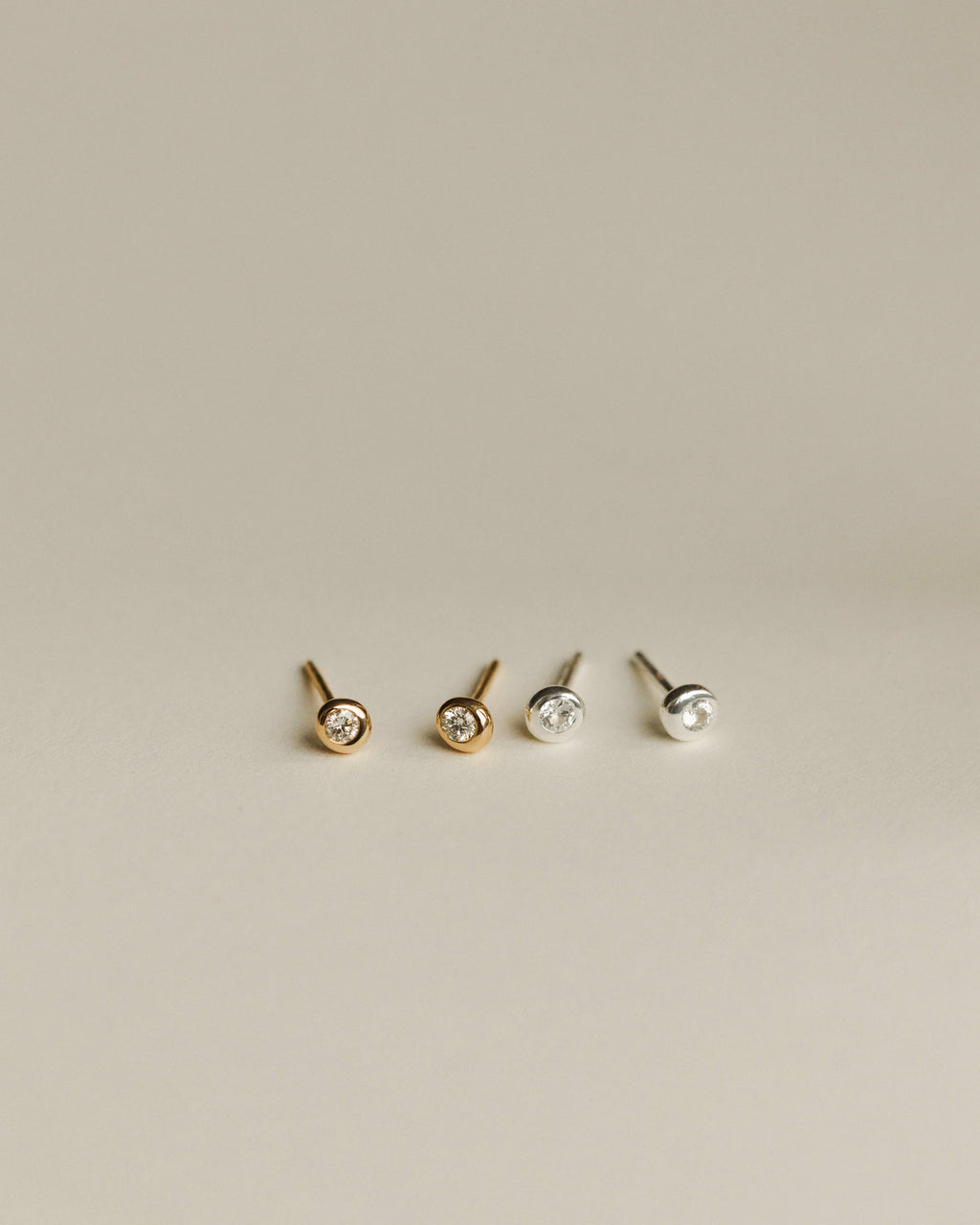 Gaia White Sapphire Solitaire Studs