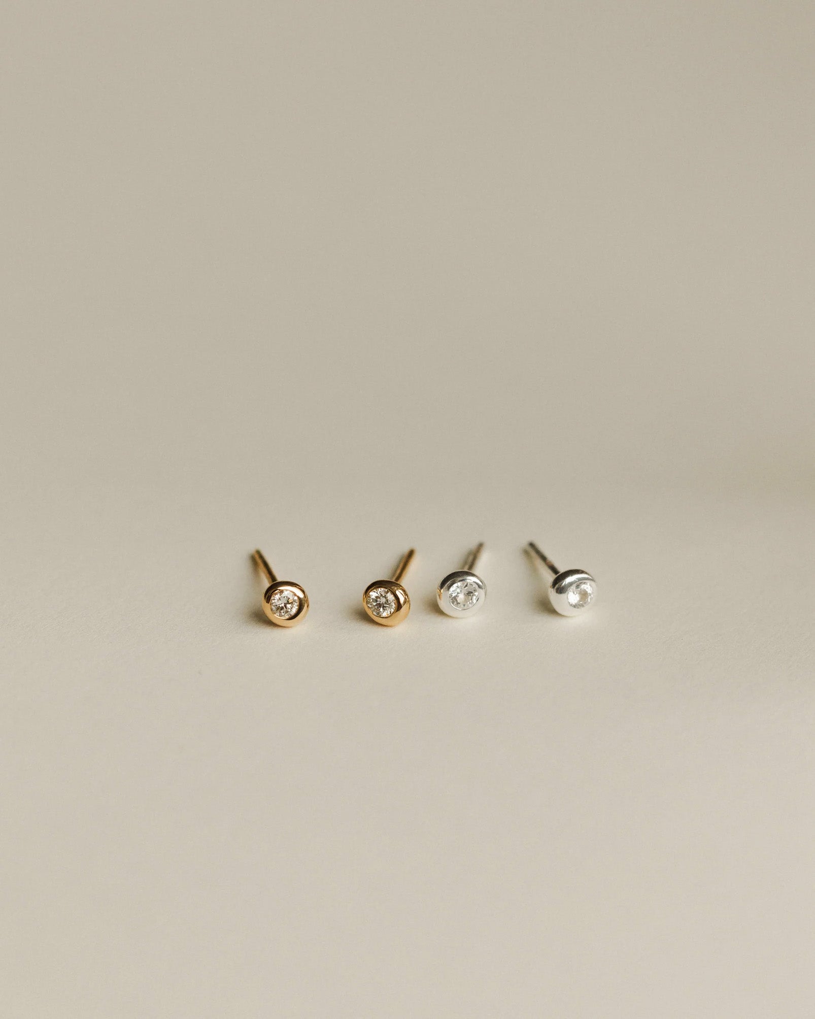 Gaia White Sapphire Solitaire Studs