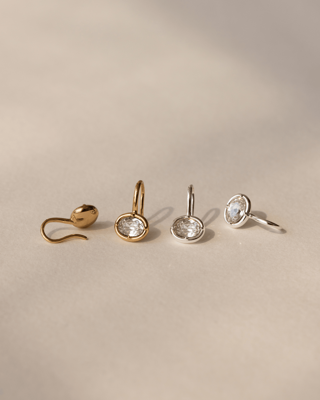 Medallion White Sapphire Earrings