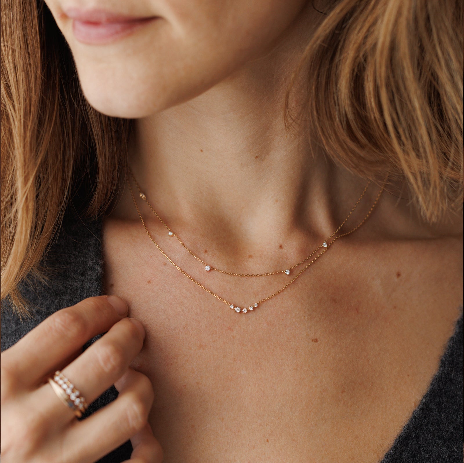 Solid Gold Starscape Necklace