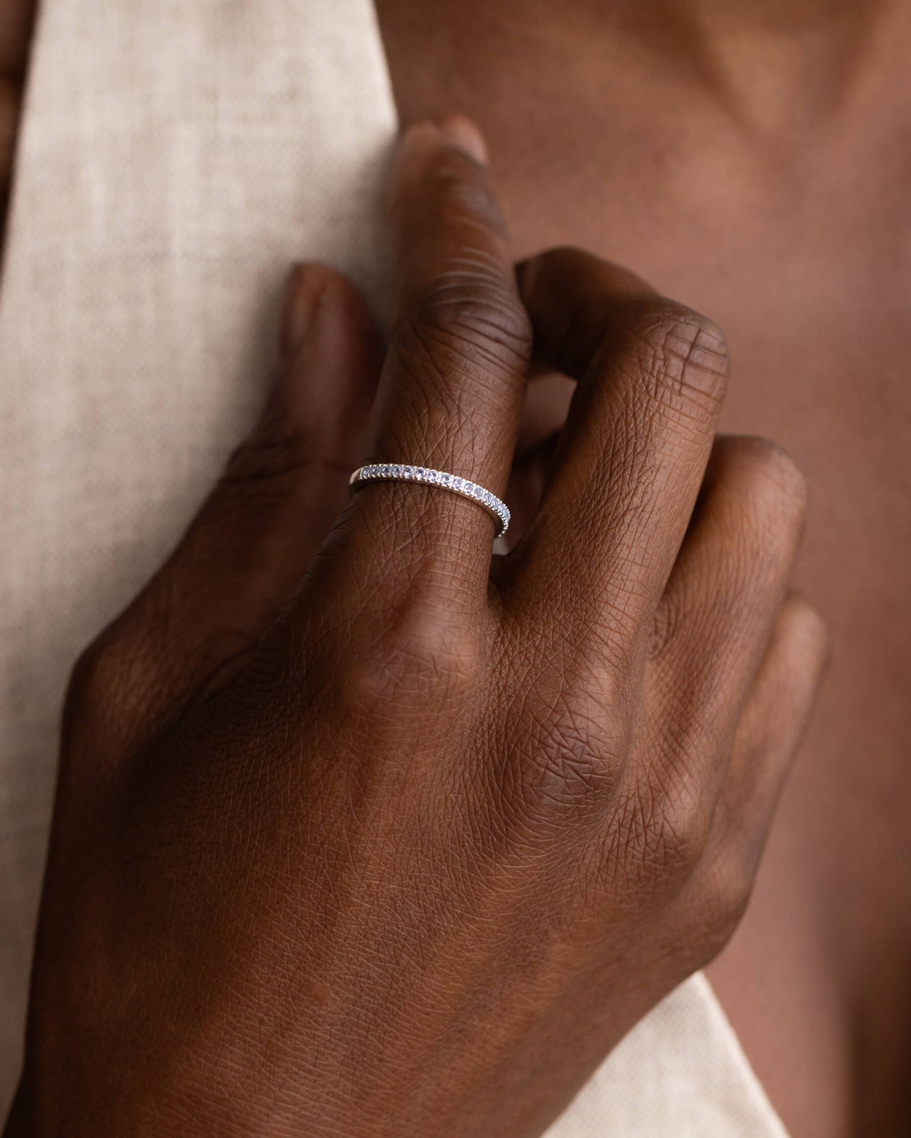 Silver Aura Birthstone Stacking Ring