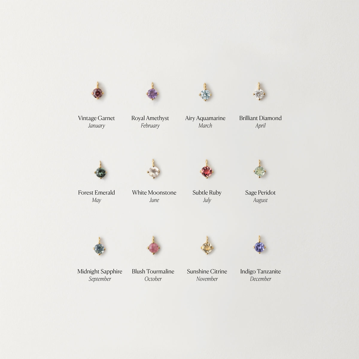 Aura Birthstone Solitaire Necklace