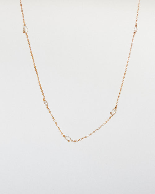 White Sapphire Leaflet Necklace