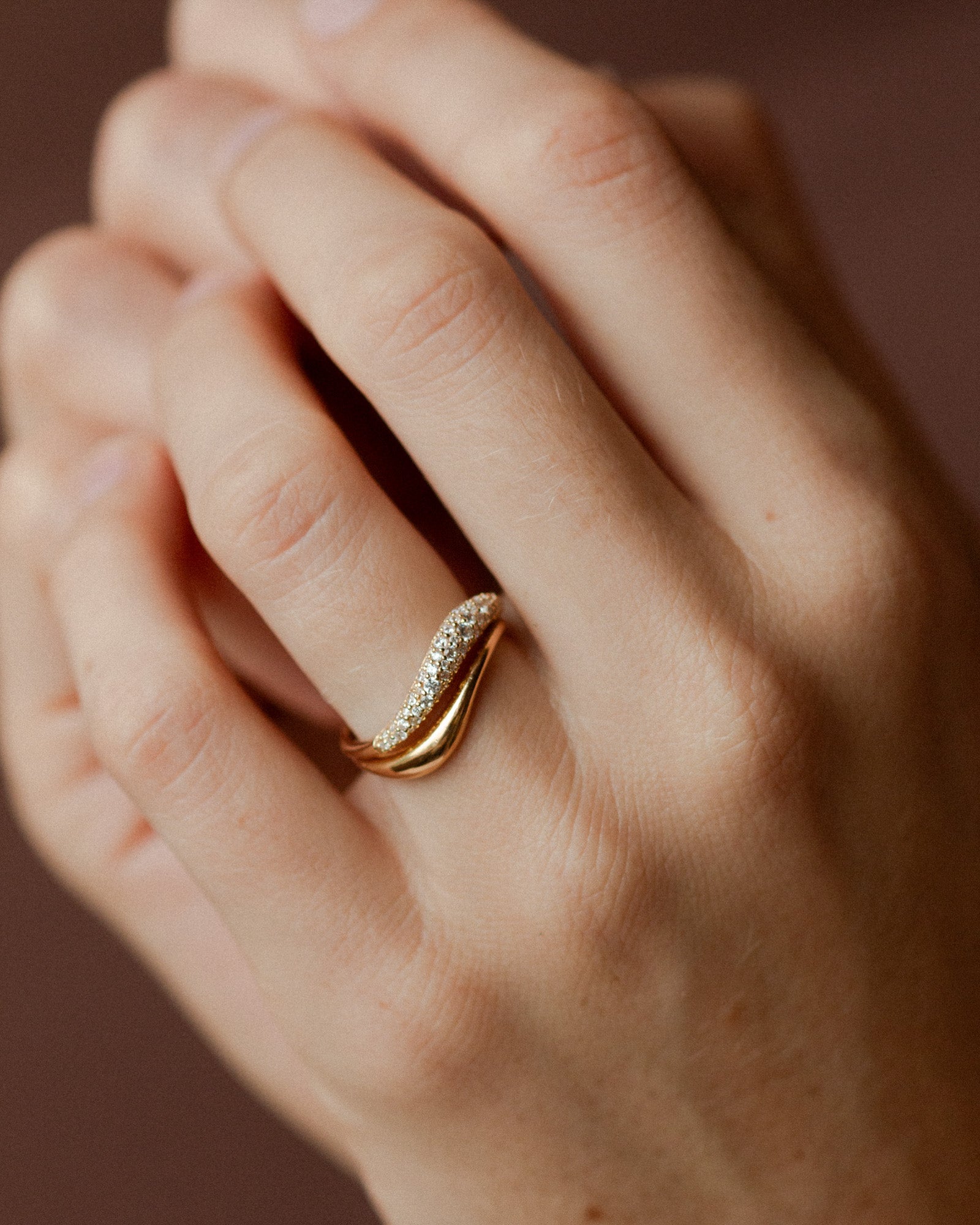 Flow Body Rings Pavé Flow Ring Set — GLDN