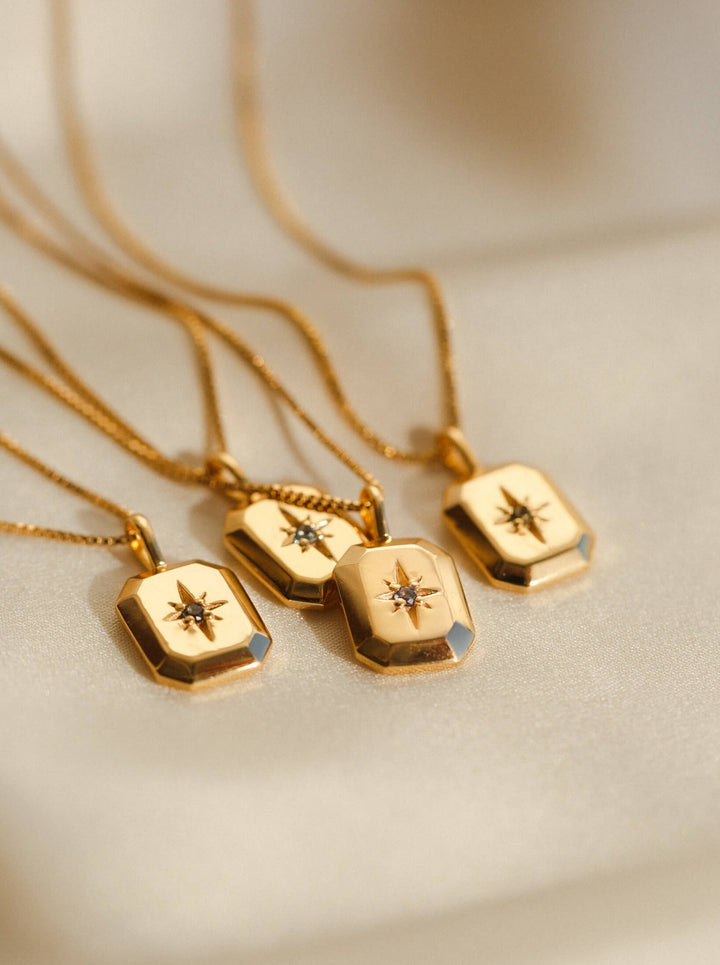 Solid Gold Starlight Birthstone Pendant