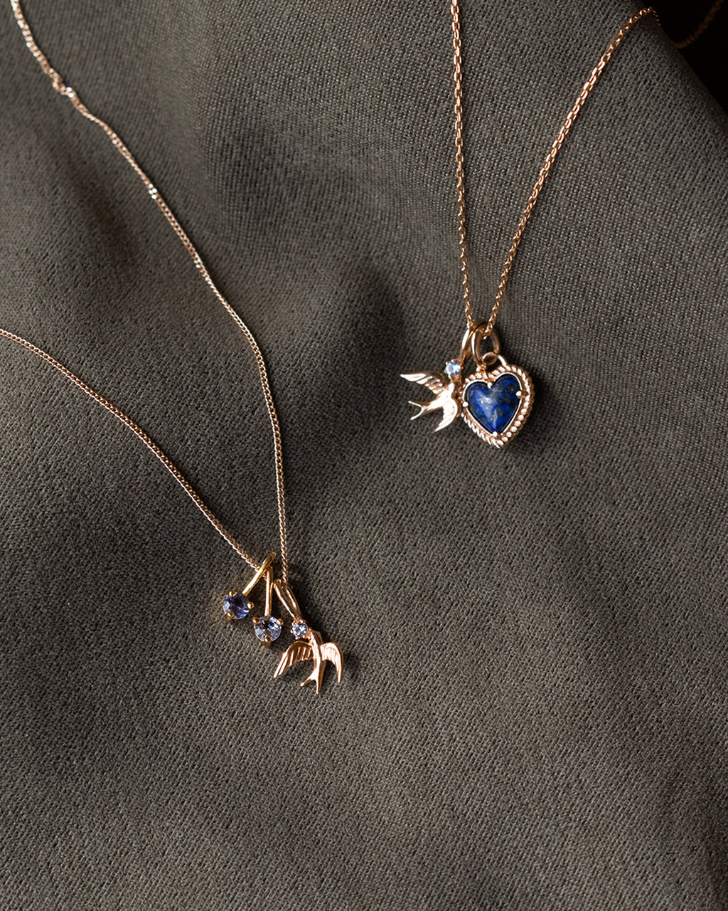 Solid Gold Swallow Charm