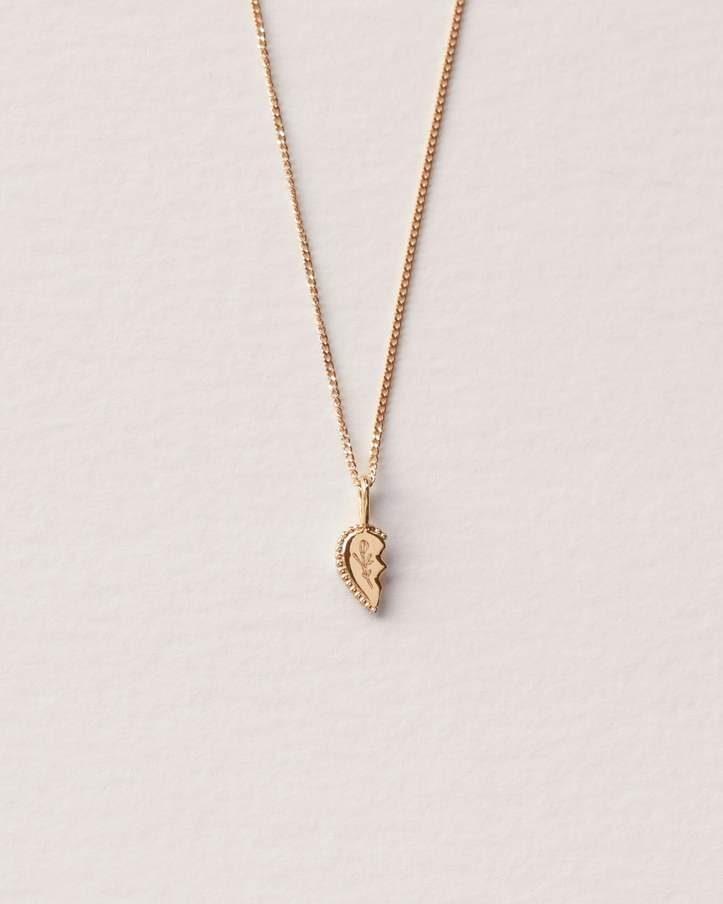 Solid Gold Shared Heart Necklace