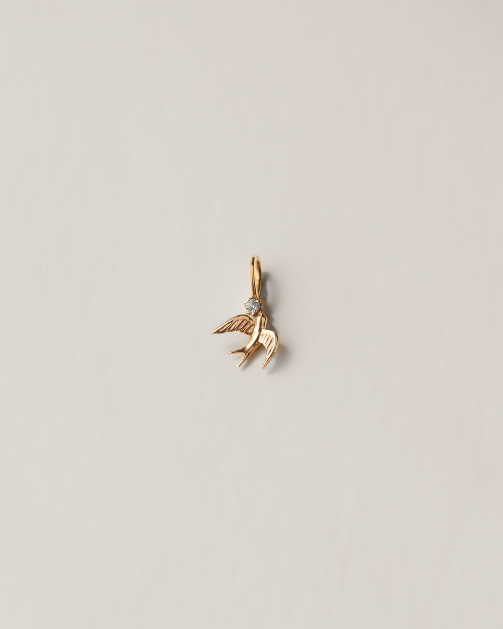 Solid Gold Swallow Charm
