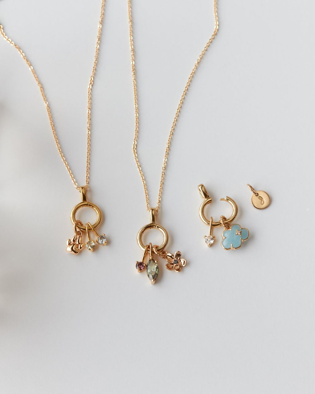 Solid Gold Charm Collector Necklace