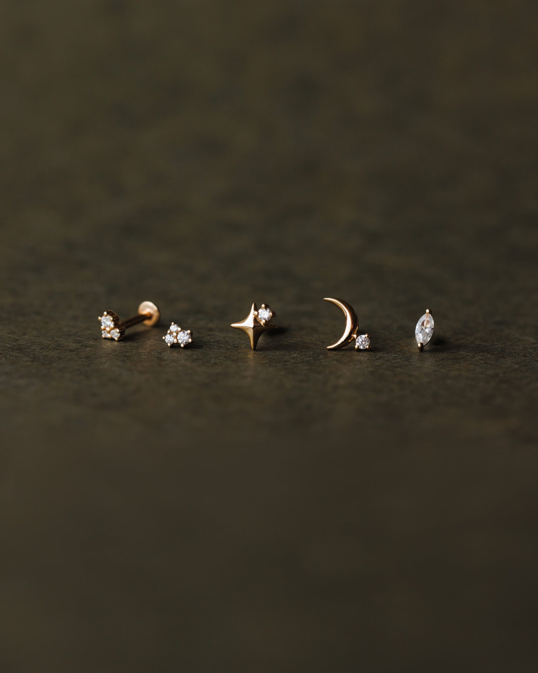 Marquise White Sapphire Flatback Studs