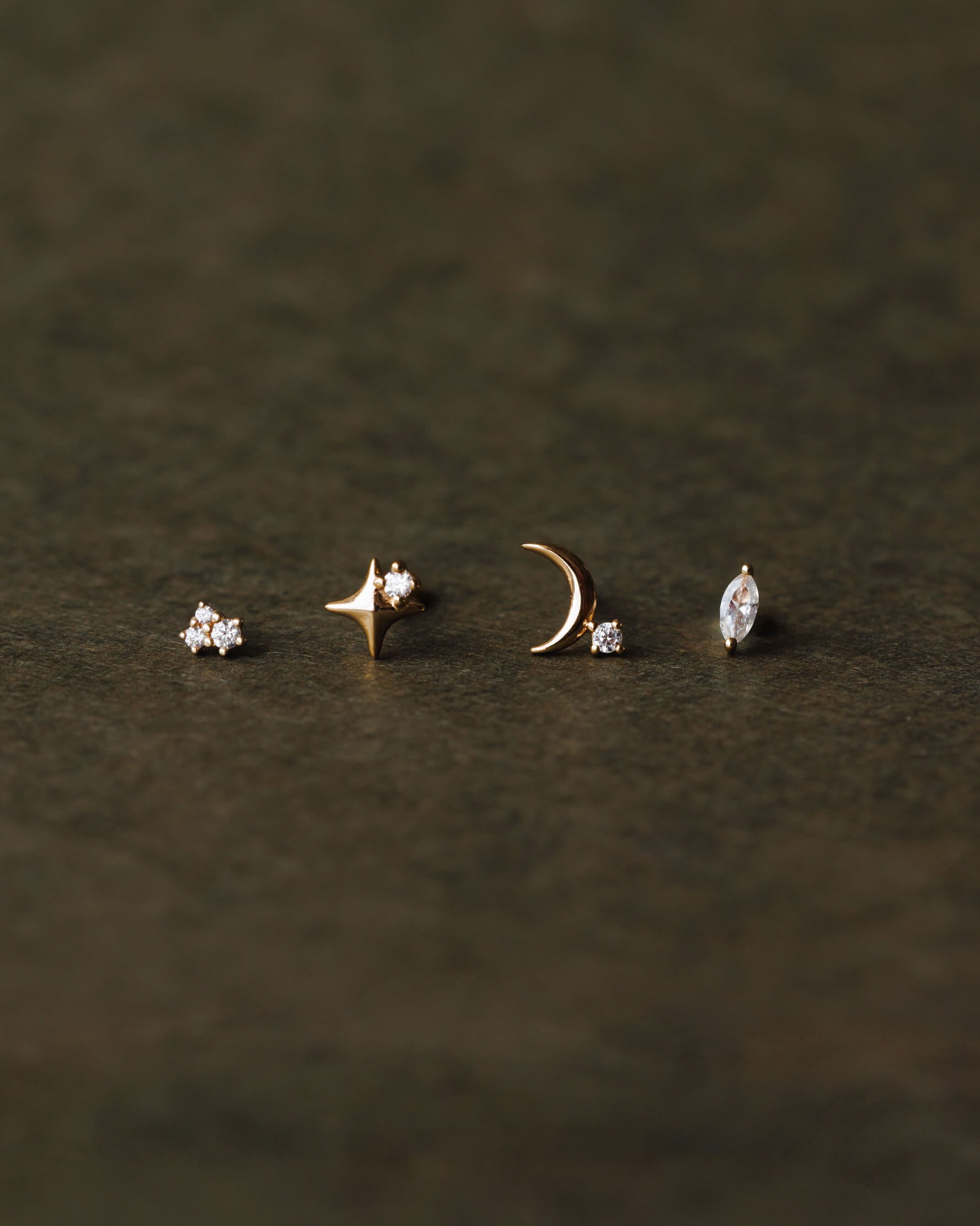 Celeste Diamond Flatback Studs