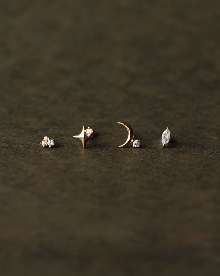 Celeste Diamond Flatback Studs