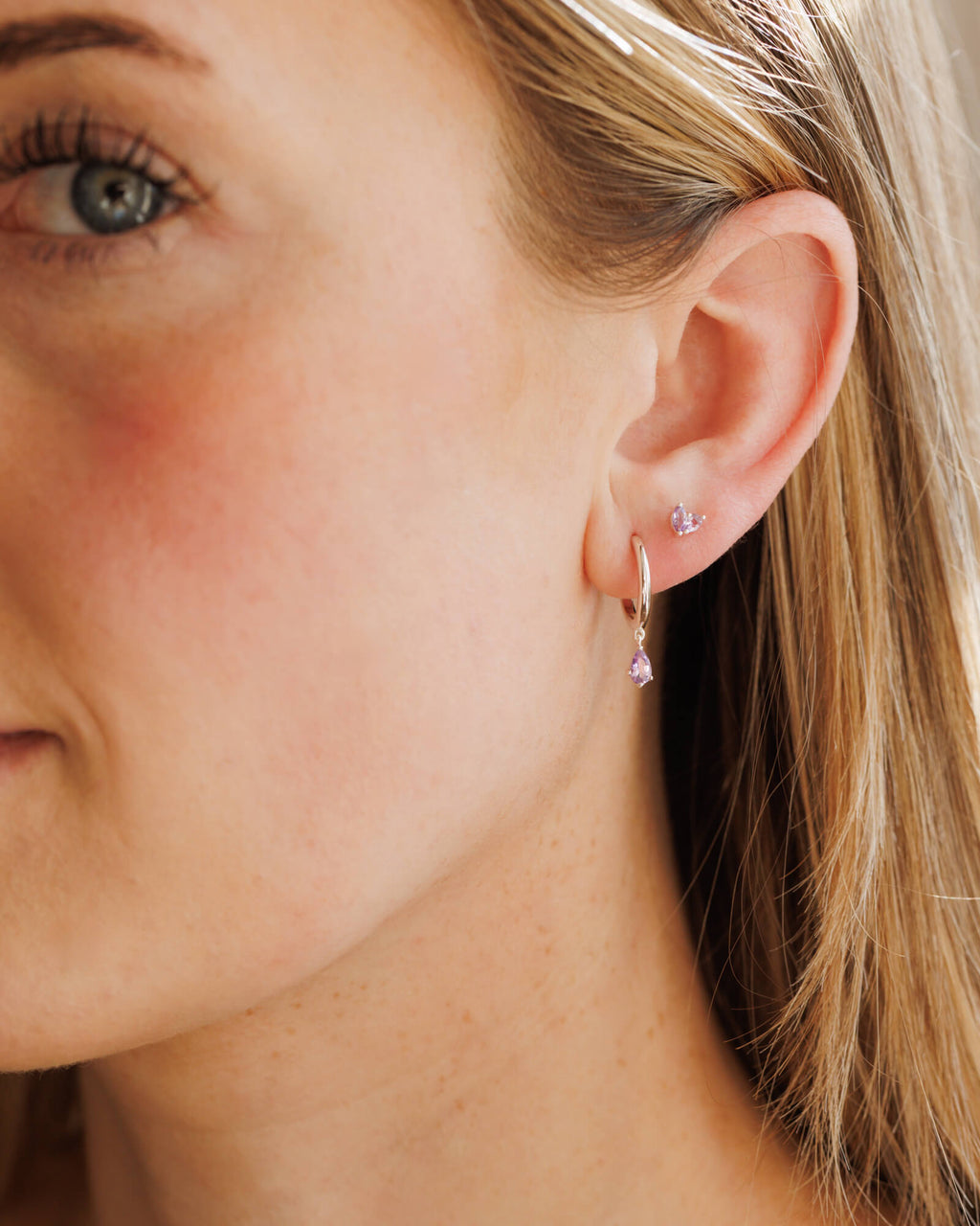 Aura Birthstone Duo Studs