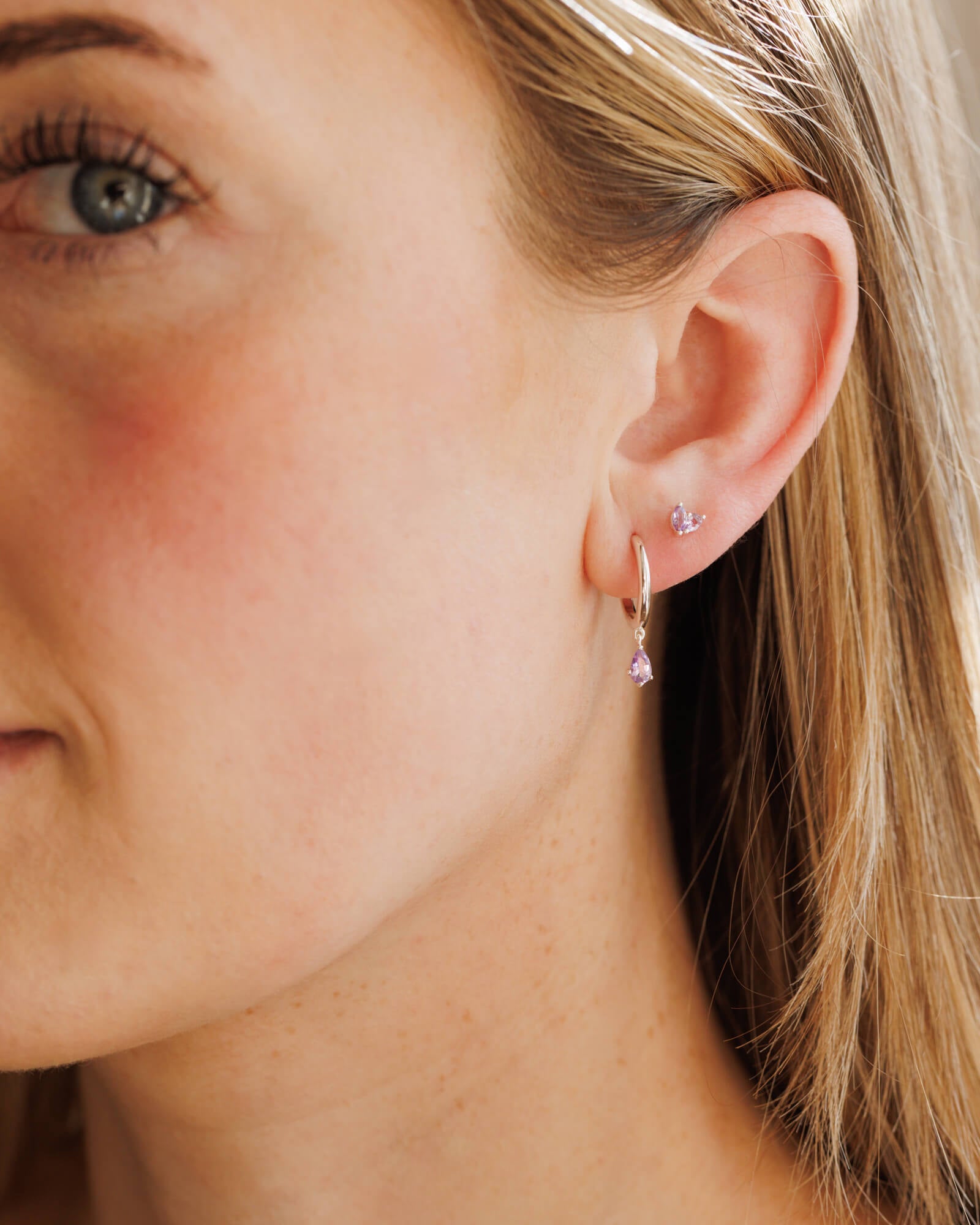 Aura Birthstone Duo Studs