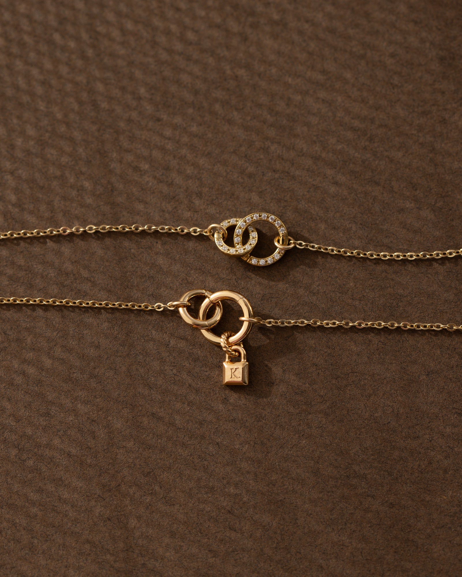 Pavé Duo Charm Holder Necklace