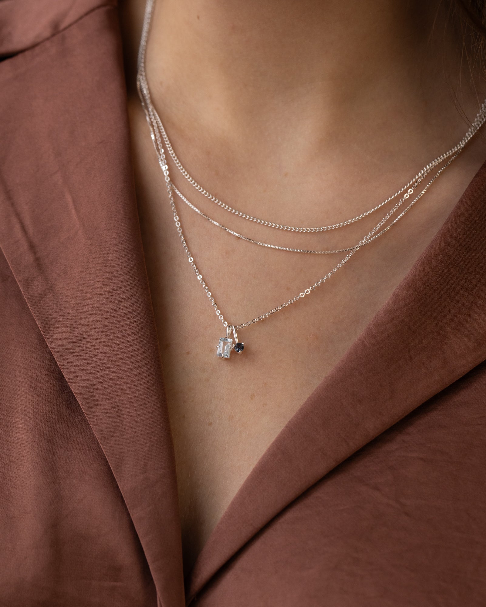 Silver Toi et Moi Necklace