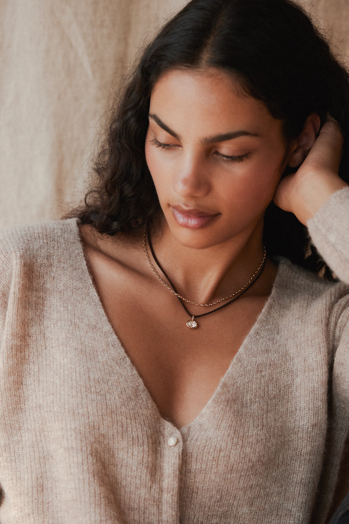 Medallion & Suede Cord Necklace
