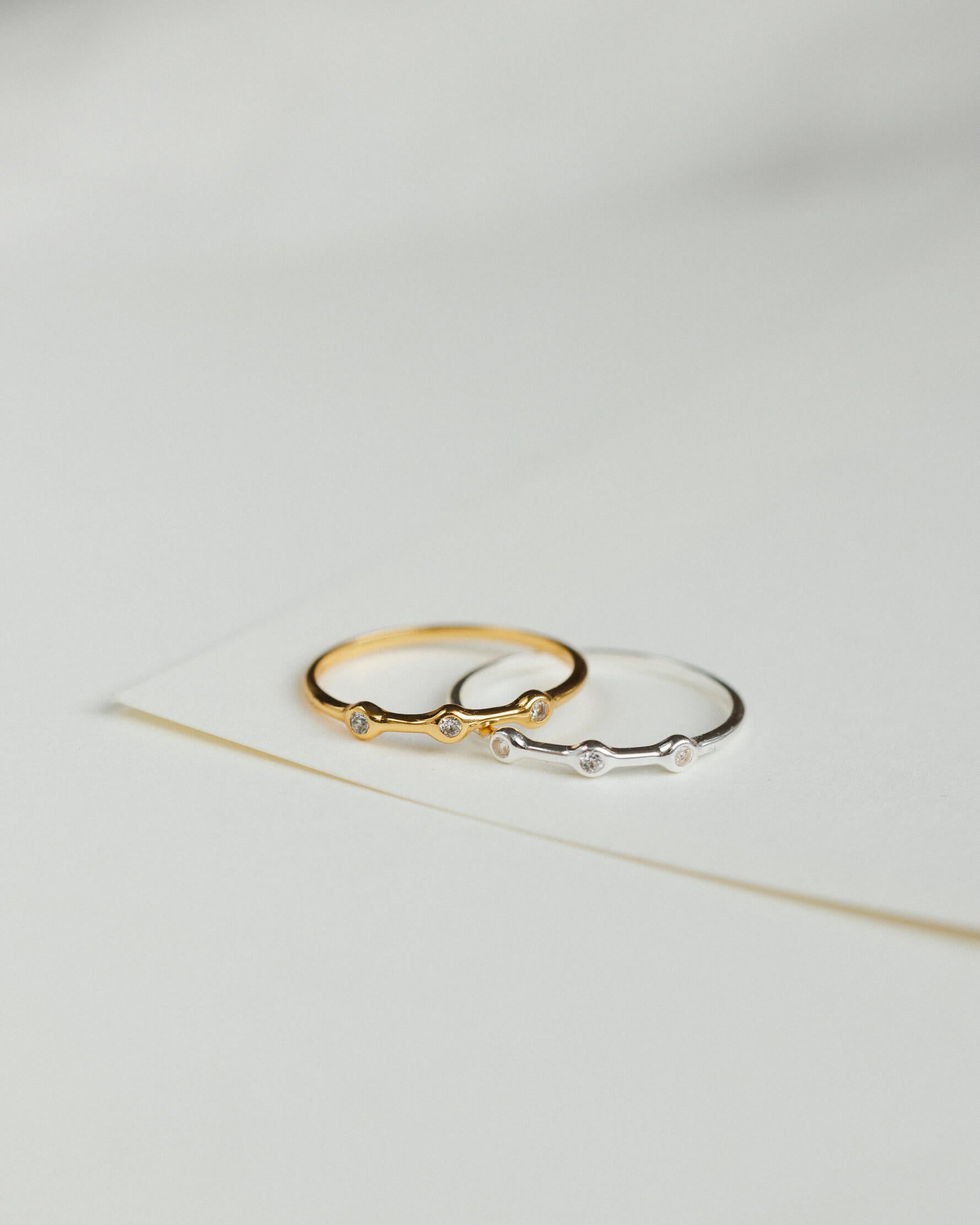 Gaia White Sapphire Trilogy Ring