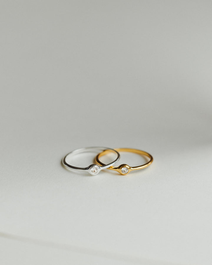 Gaia White Sapphire Solitaire Ring
