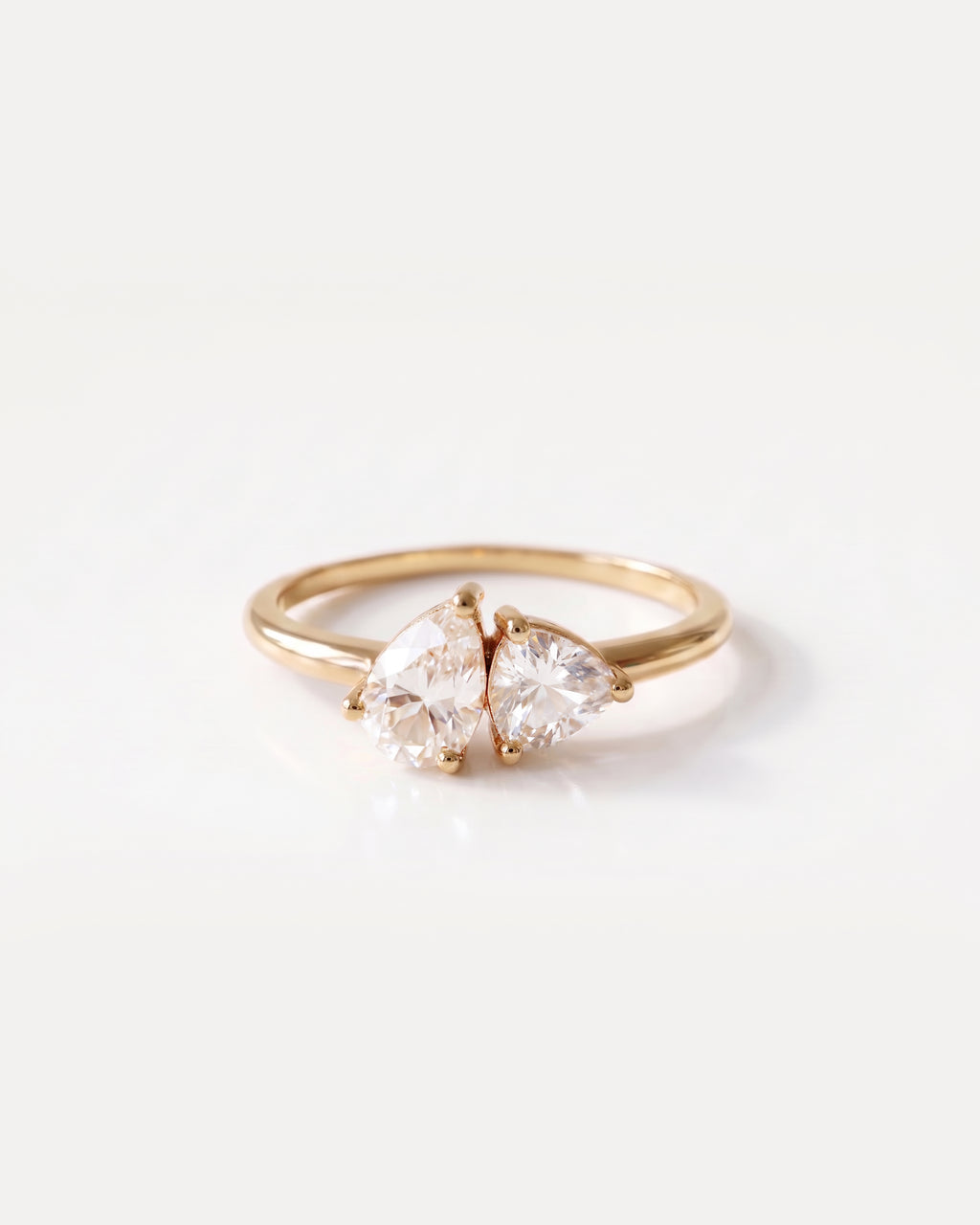White Sapphire Toi et Moi Ring