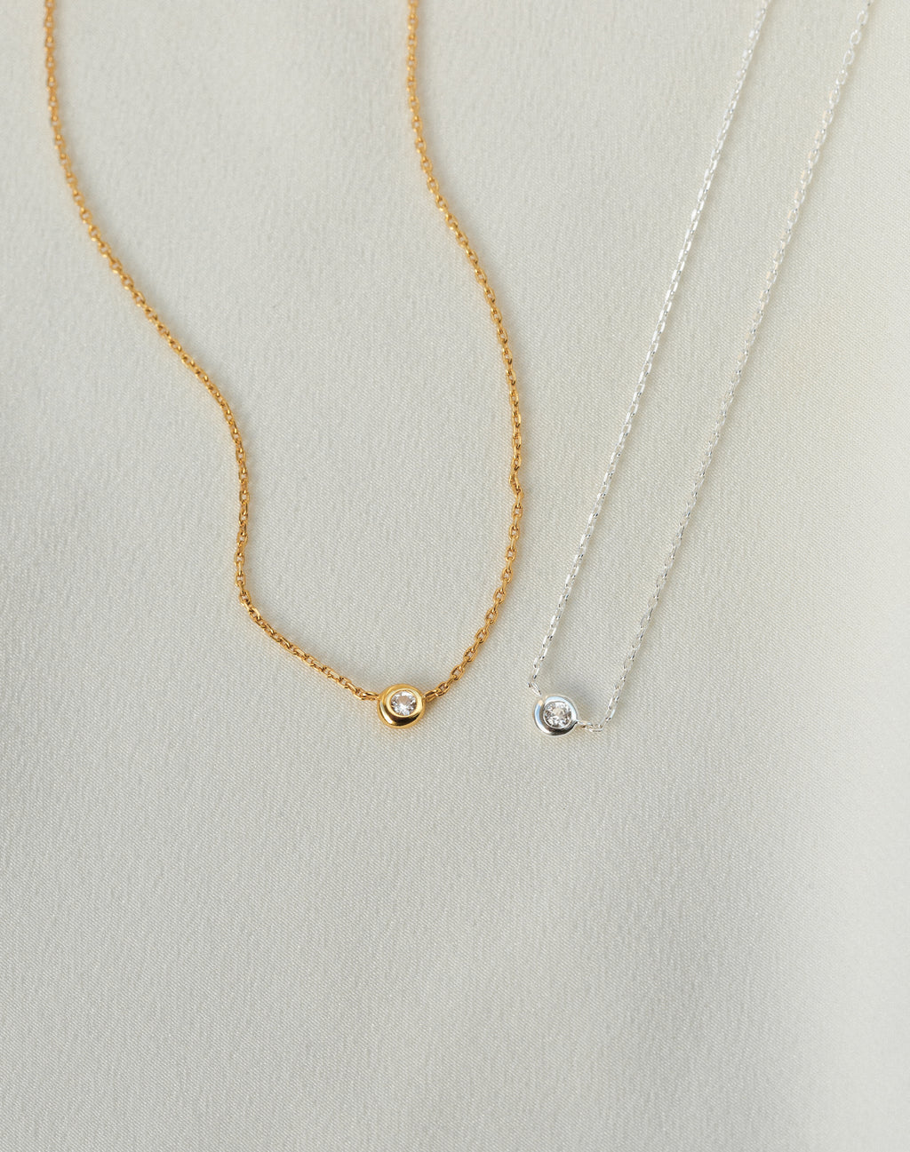 Gaia White Sapphire Solitaire Necklace