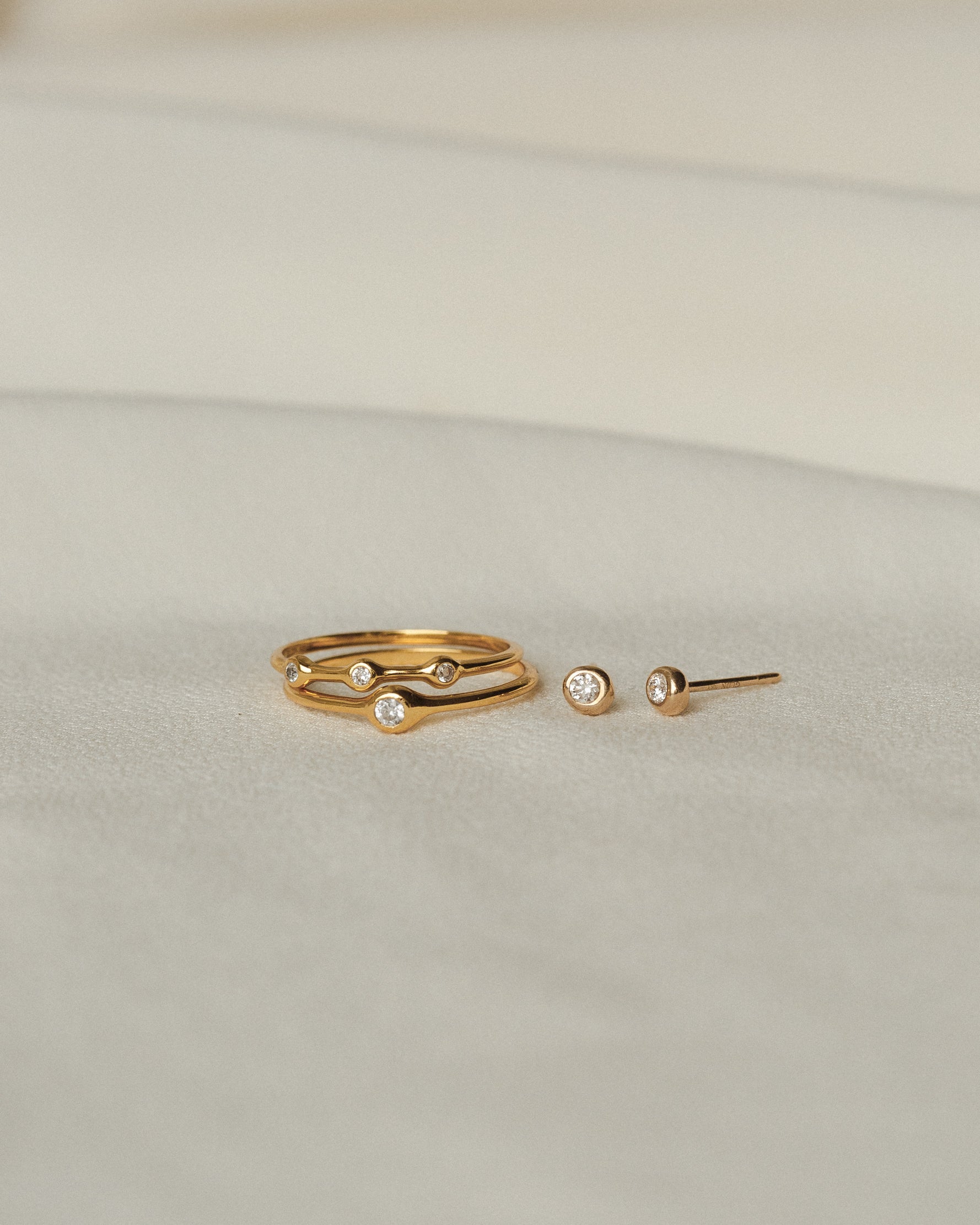 Gaia White Sapphire Solitaire Studs
