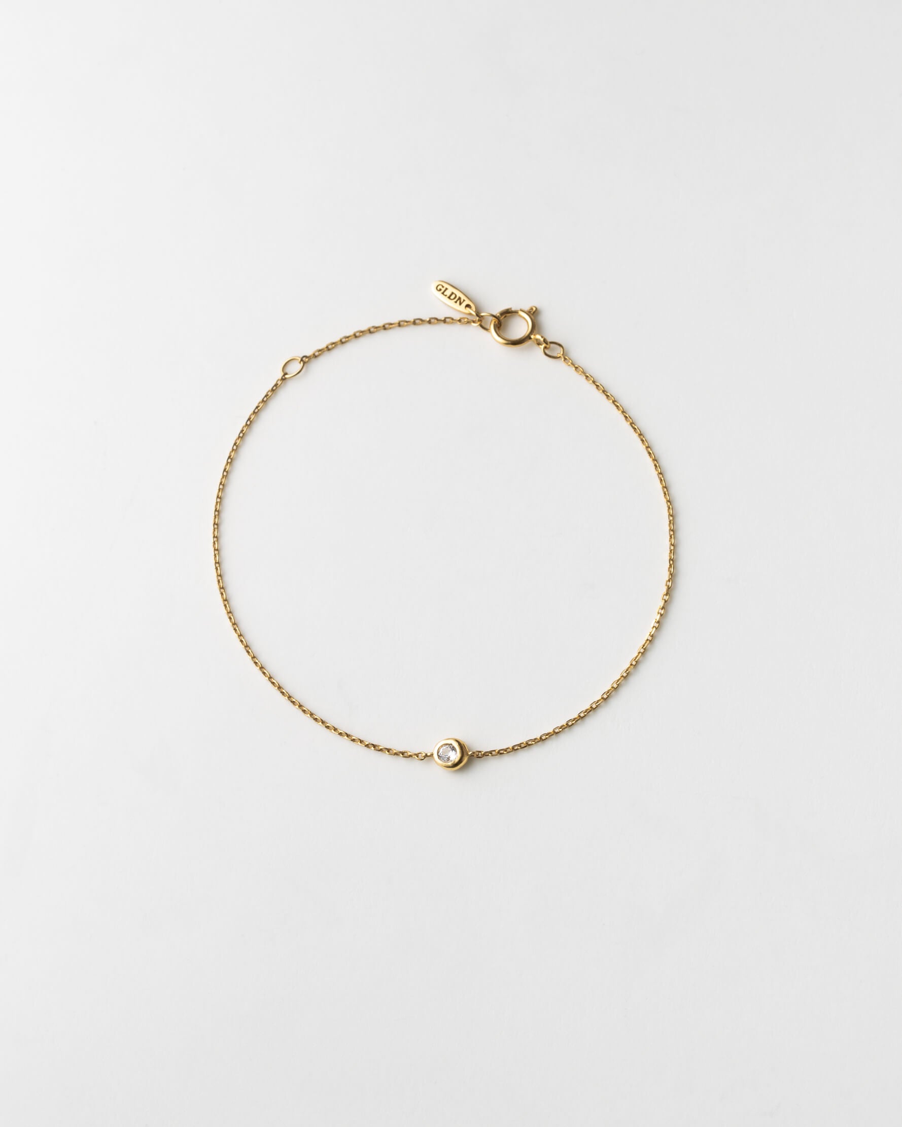 Gaia White Sapphire Solitaire Bracelet — GLDN