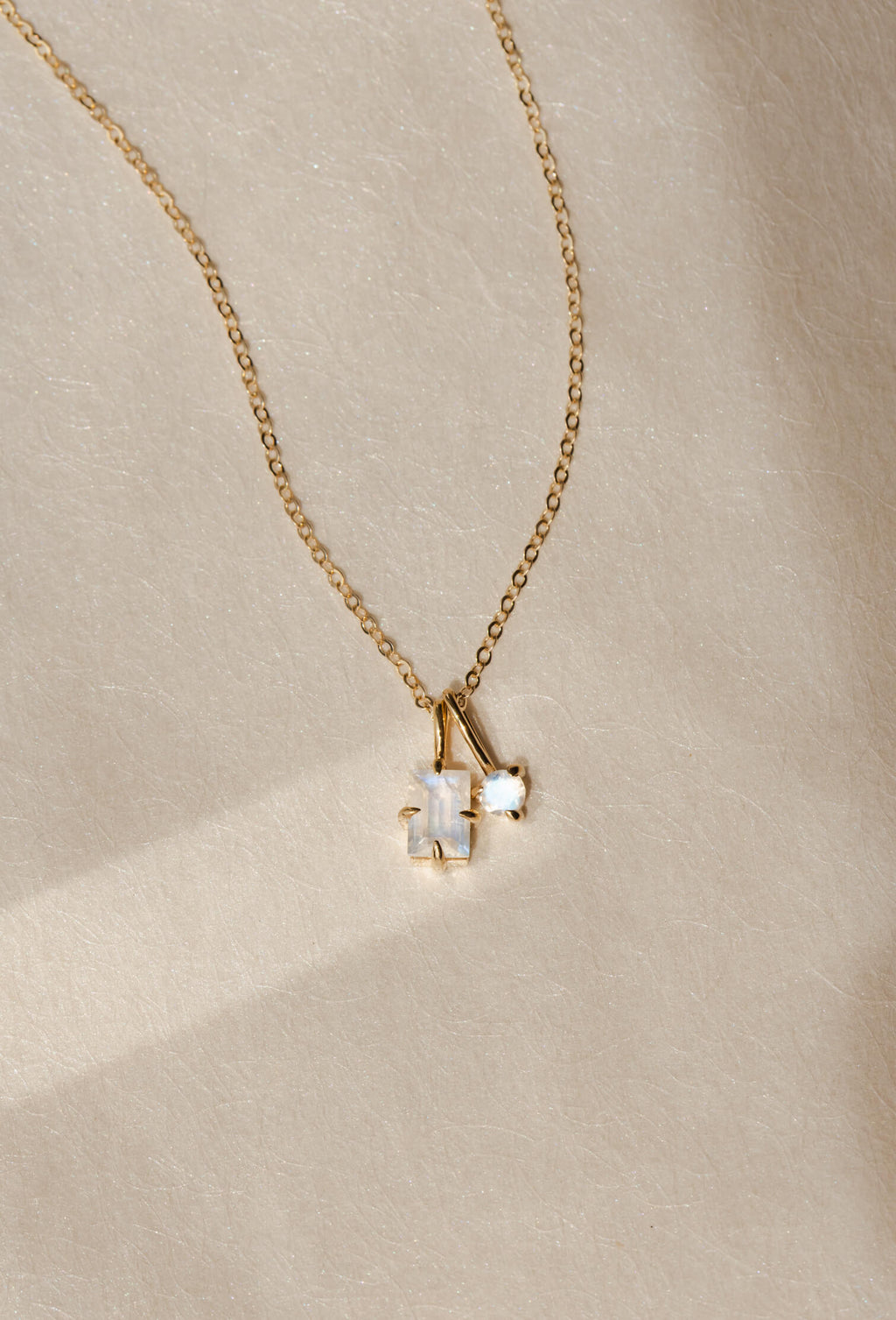 Solid Gold Toi et Moi Necklace