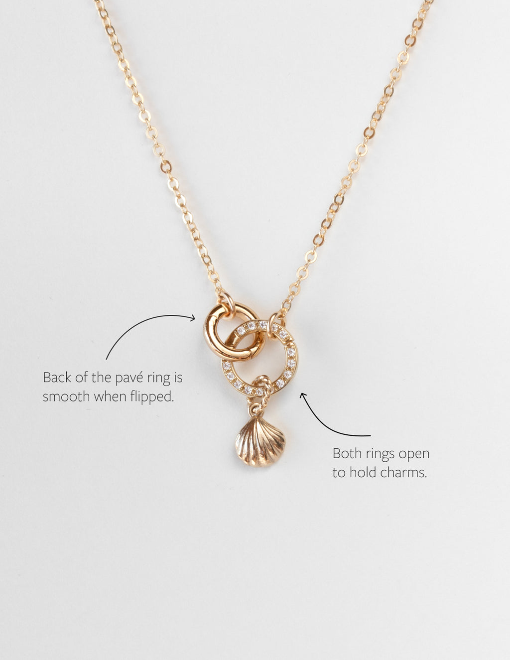 Pavé Duo Charm Holder Necklace