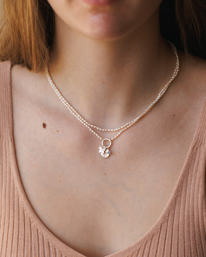 Pearl Charm Holder Necklace