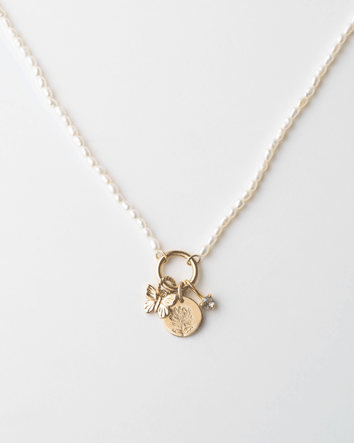 Pearl Charm Holder Necklace