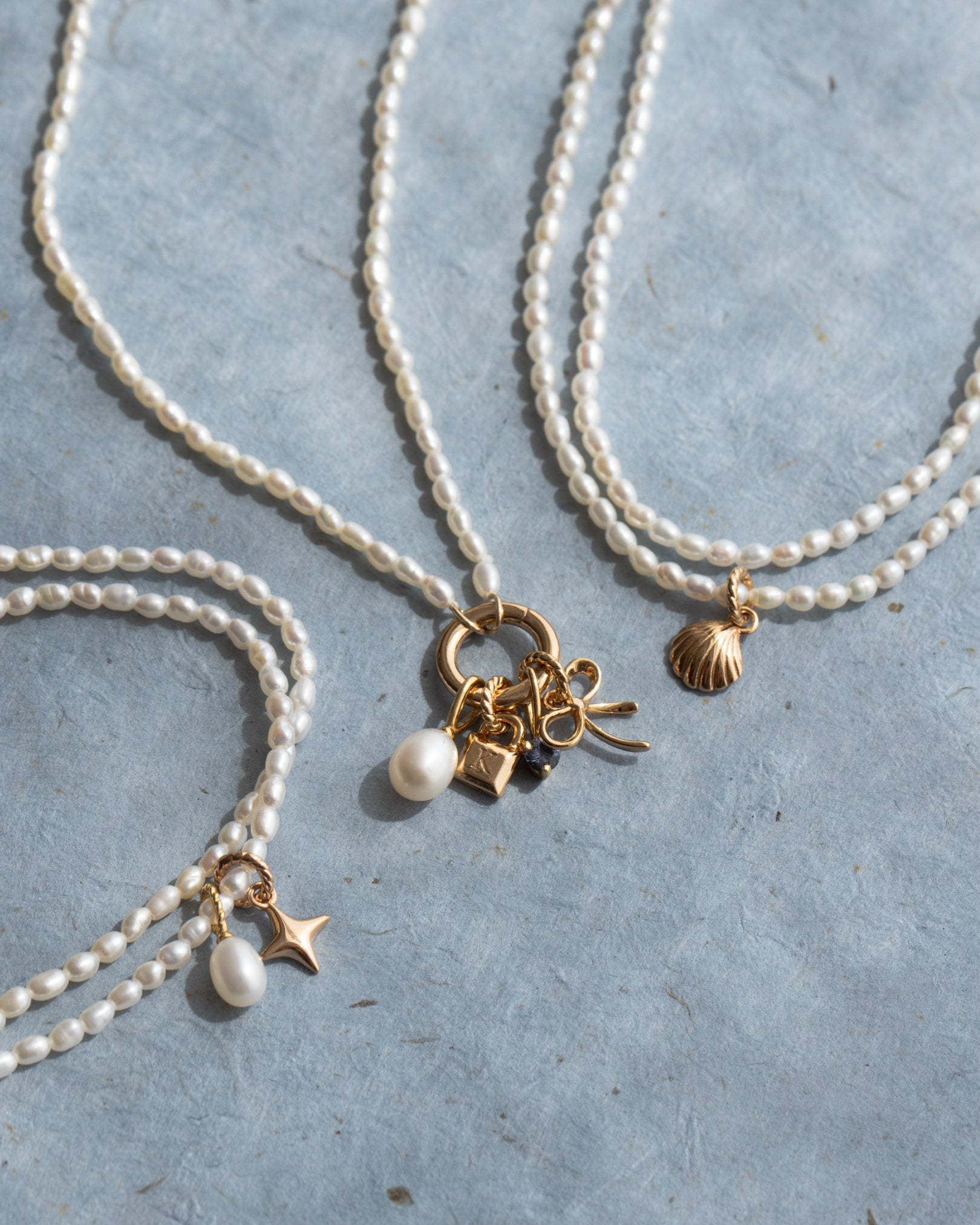Pearl Charm Holder Necklace