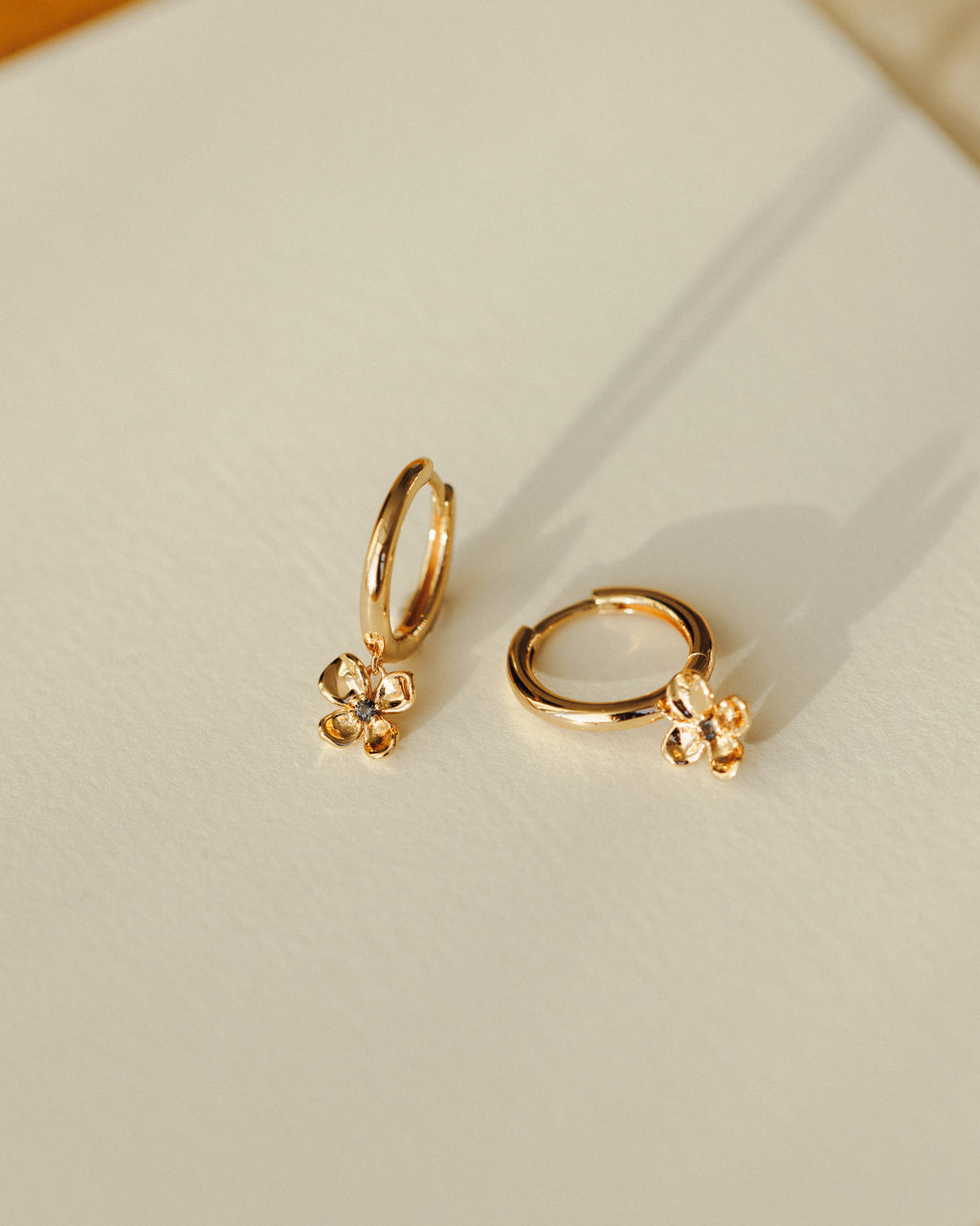 Midnight Blossom Charm Hoops