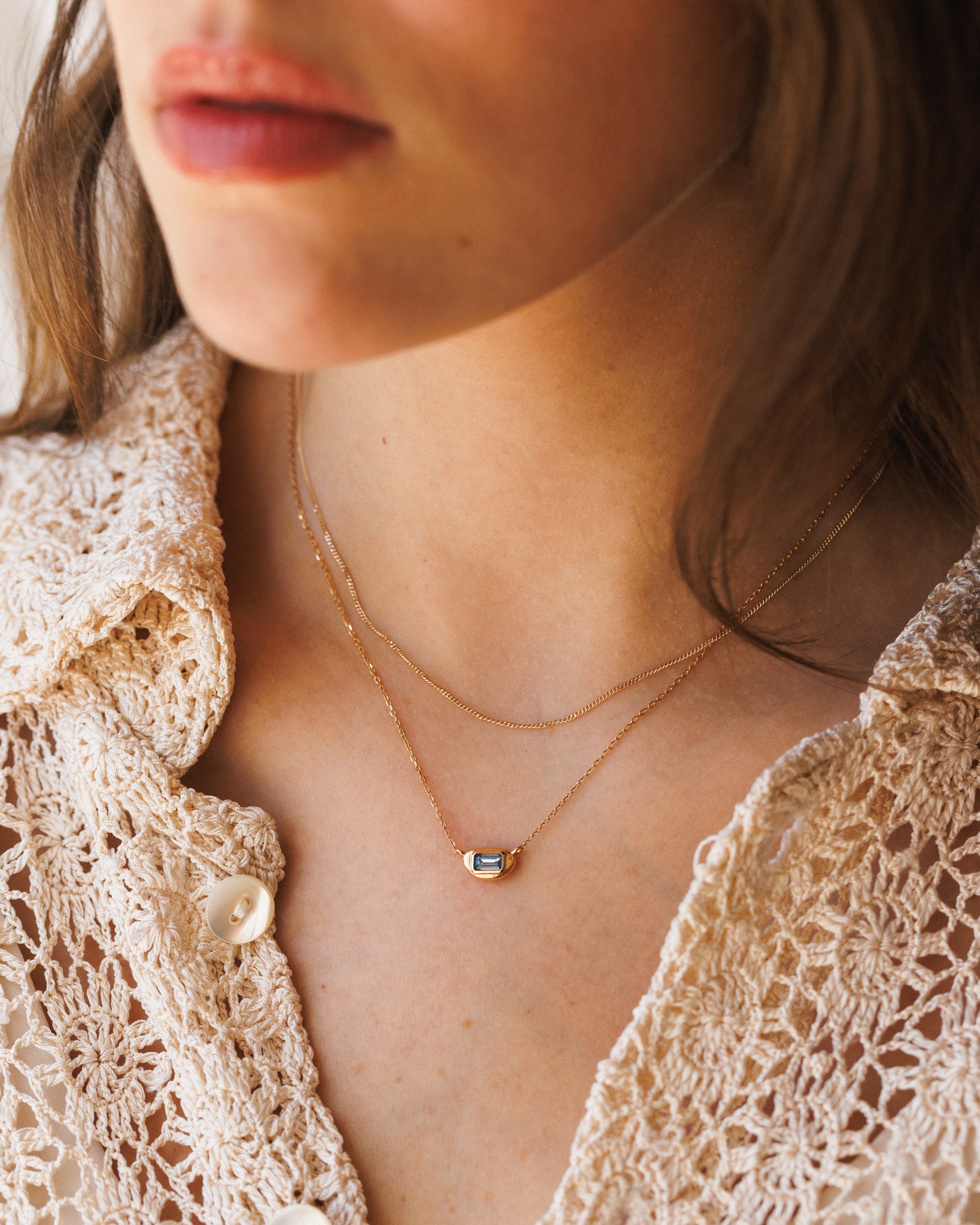 Solid Gold Lagoon Gem Necklace