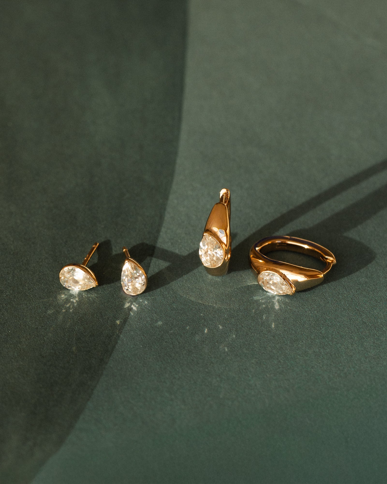 White Sapphire Zephyr Hoops
