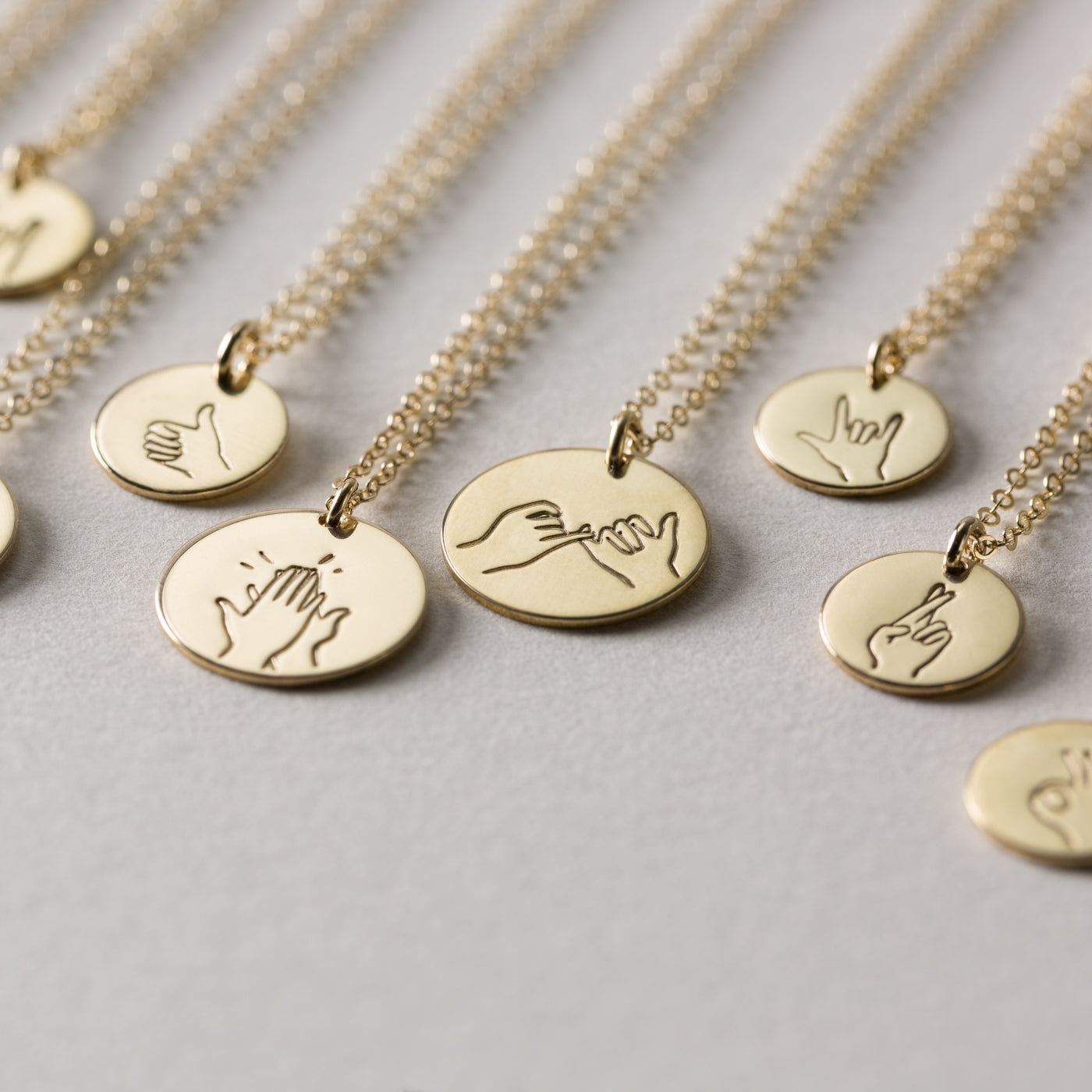 Customize Gold Gldn Necklace Hand Gestures Personalized Necklace