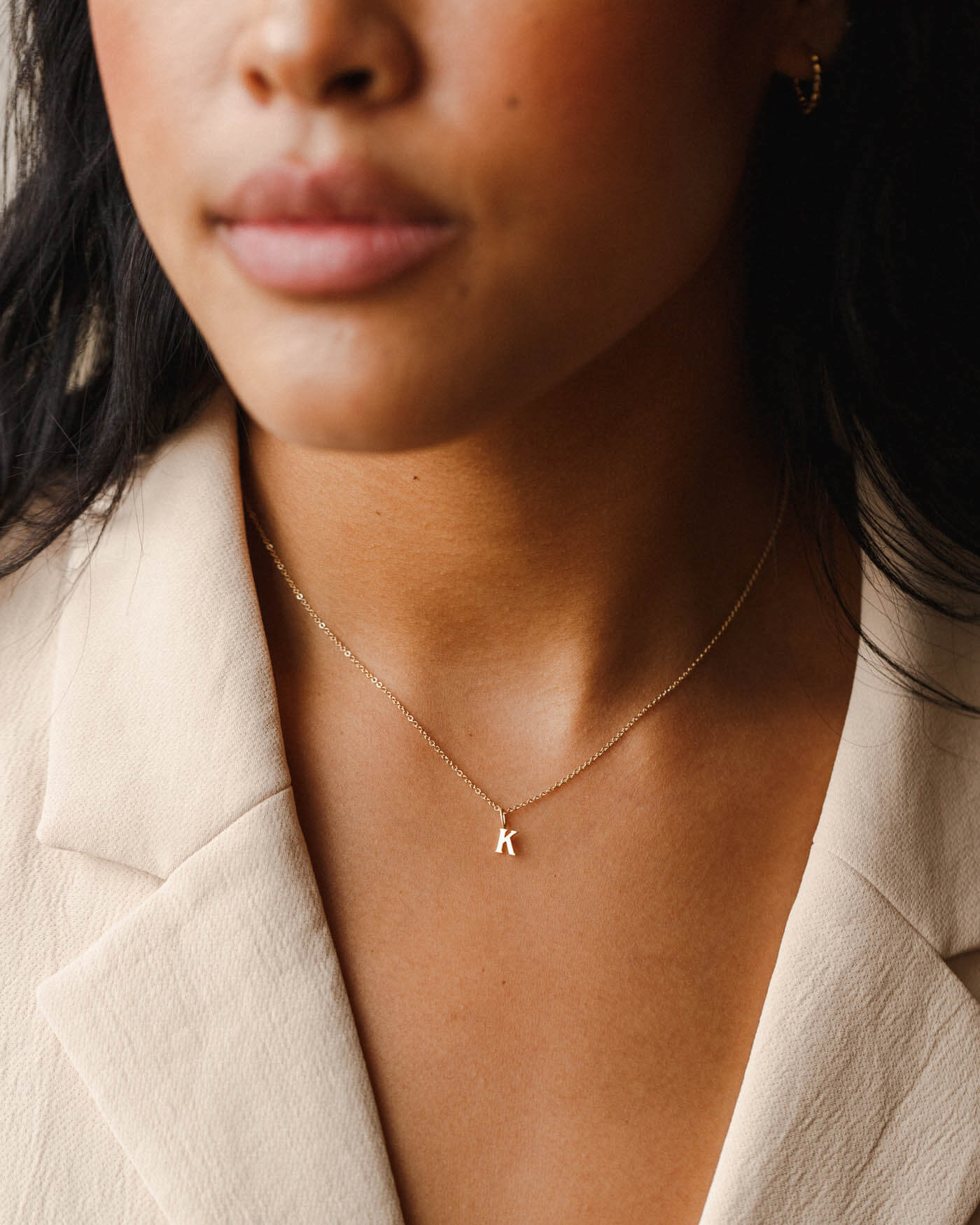 Buy Dainty Serif Initial Necklace Online — GLDN — GLDN